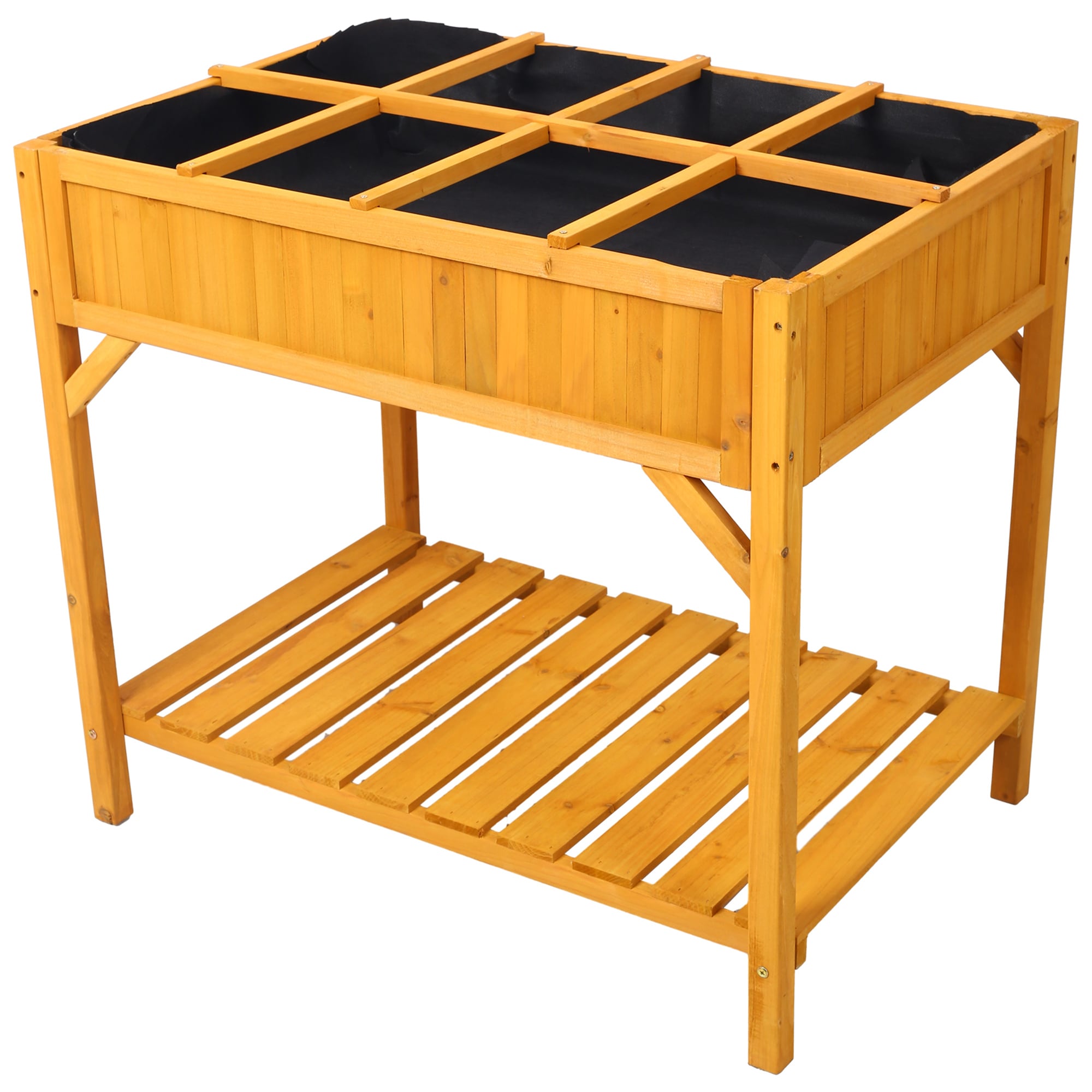 BABOOM BOM-P189515-OR 24.25-in W x 36-in L x 31.8-in H Brown Wood Raised Planter Box