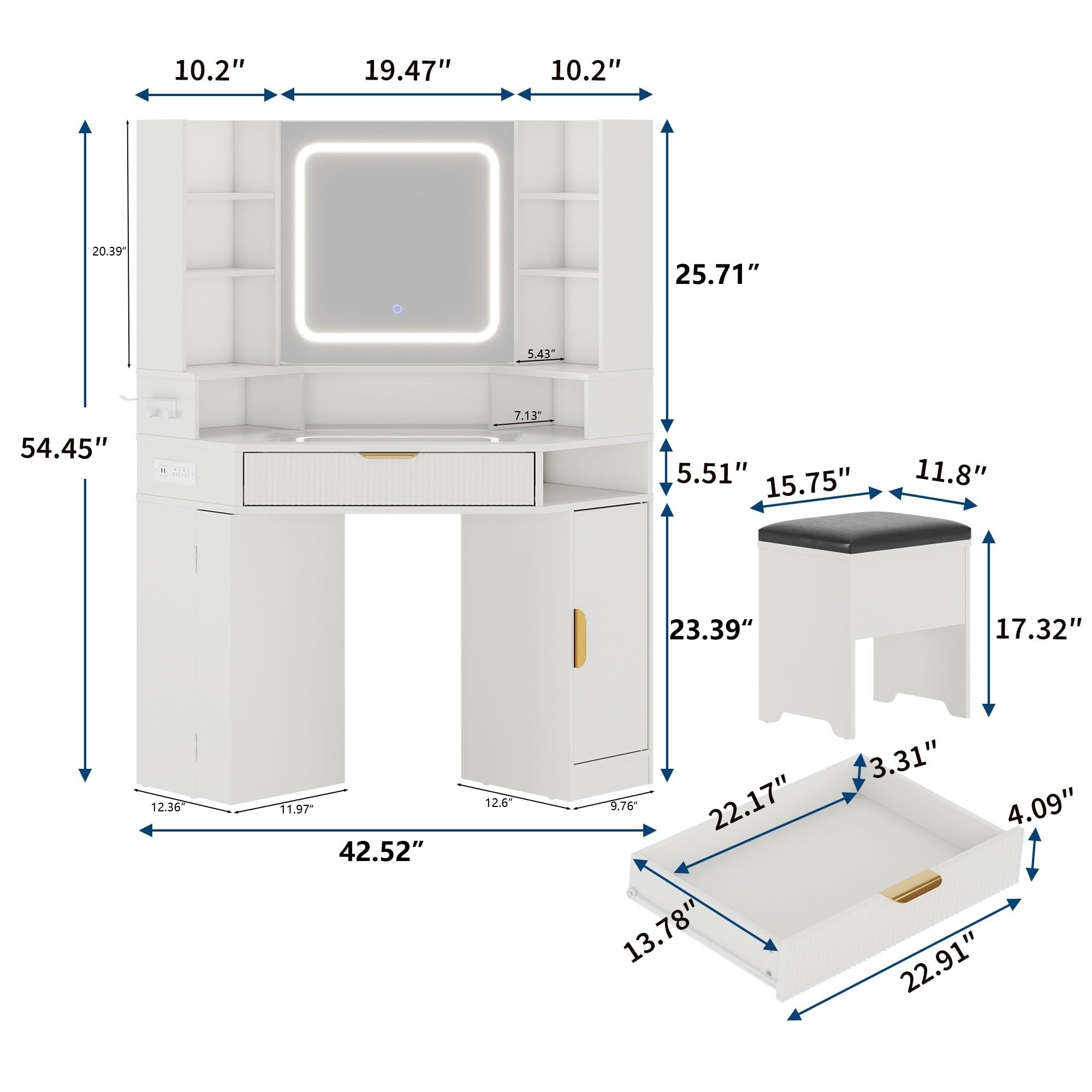 GarveeLife CLJ602T8GKW0RE3 Bedroom-Vanities - View #7