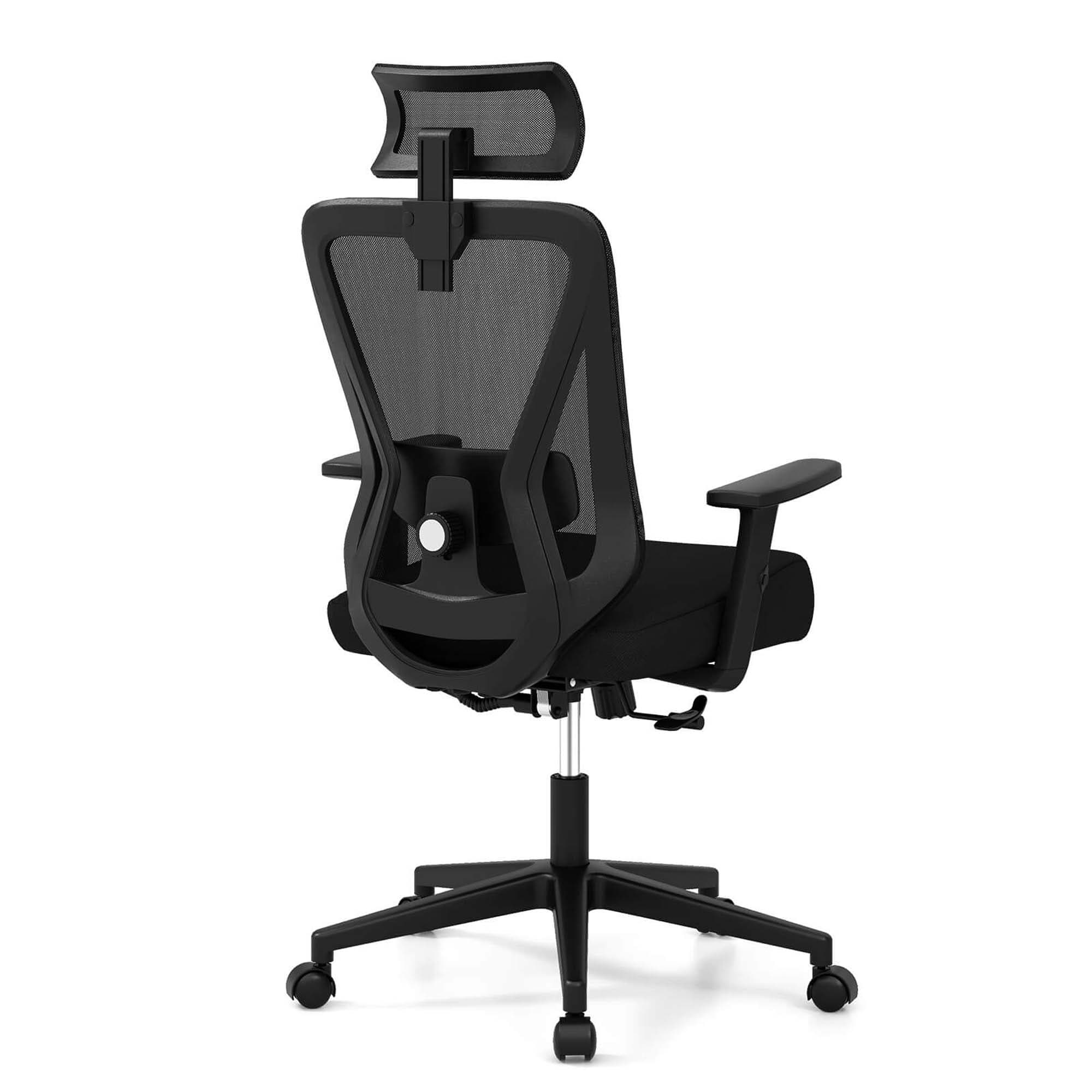 Costway HCST02676 Black Contemporary Ergonomic Adjustable Height Swivel Plastic Desk Chair