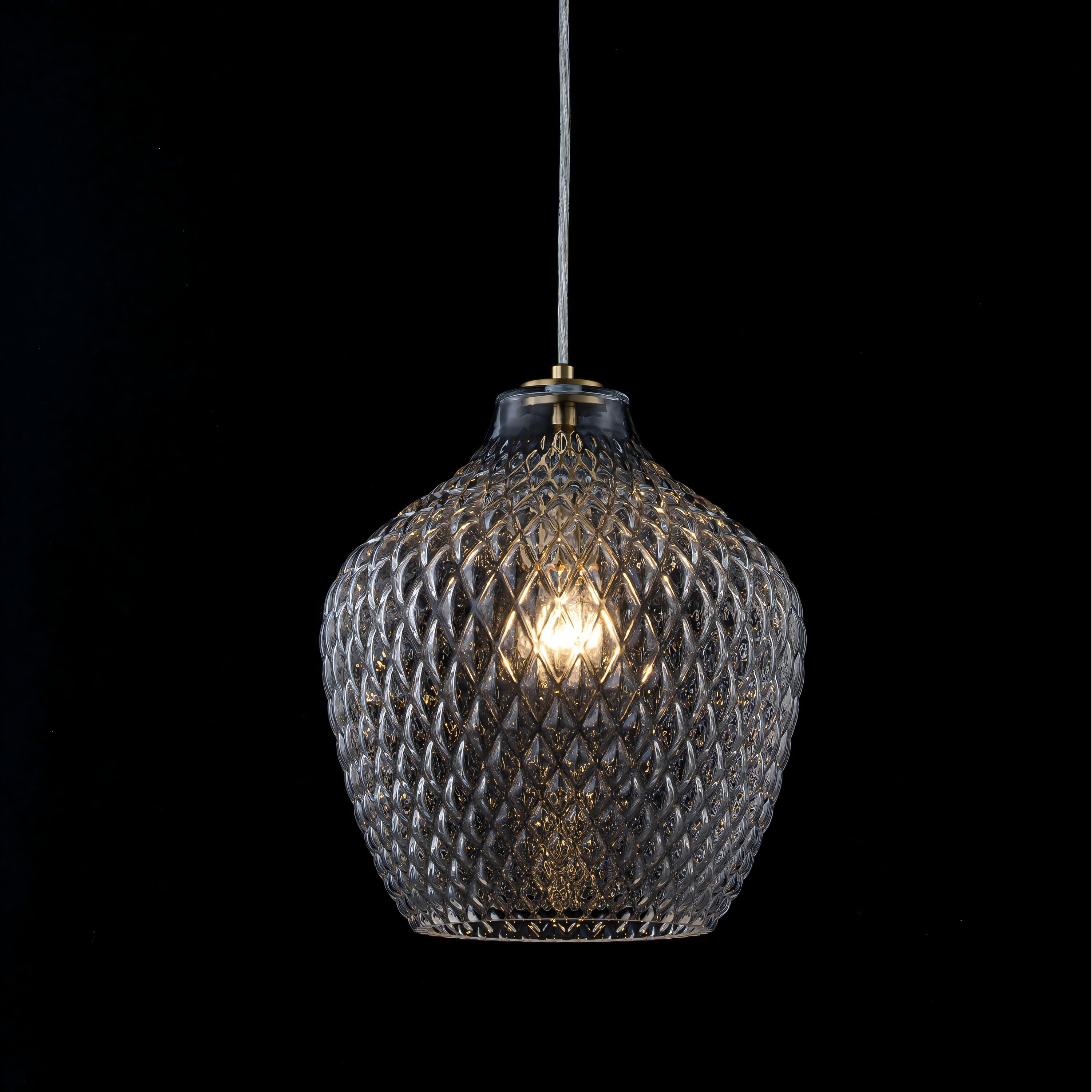 Rennnsan Florence 1 -Light Brass Industrial Rattan Dome Medium Hanging Pendant Light