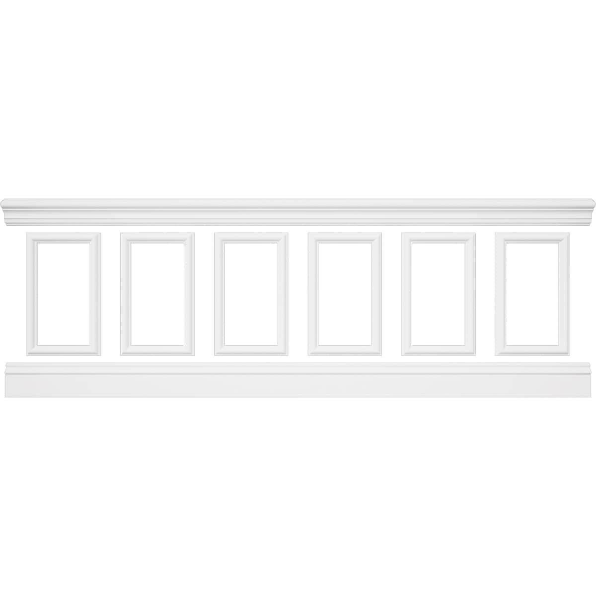 Ekena Millwork Smooth Off-white Polyurethane Wainscoting Wall Panel 8 -Pack