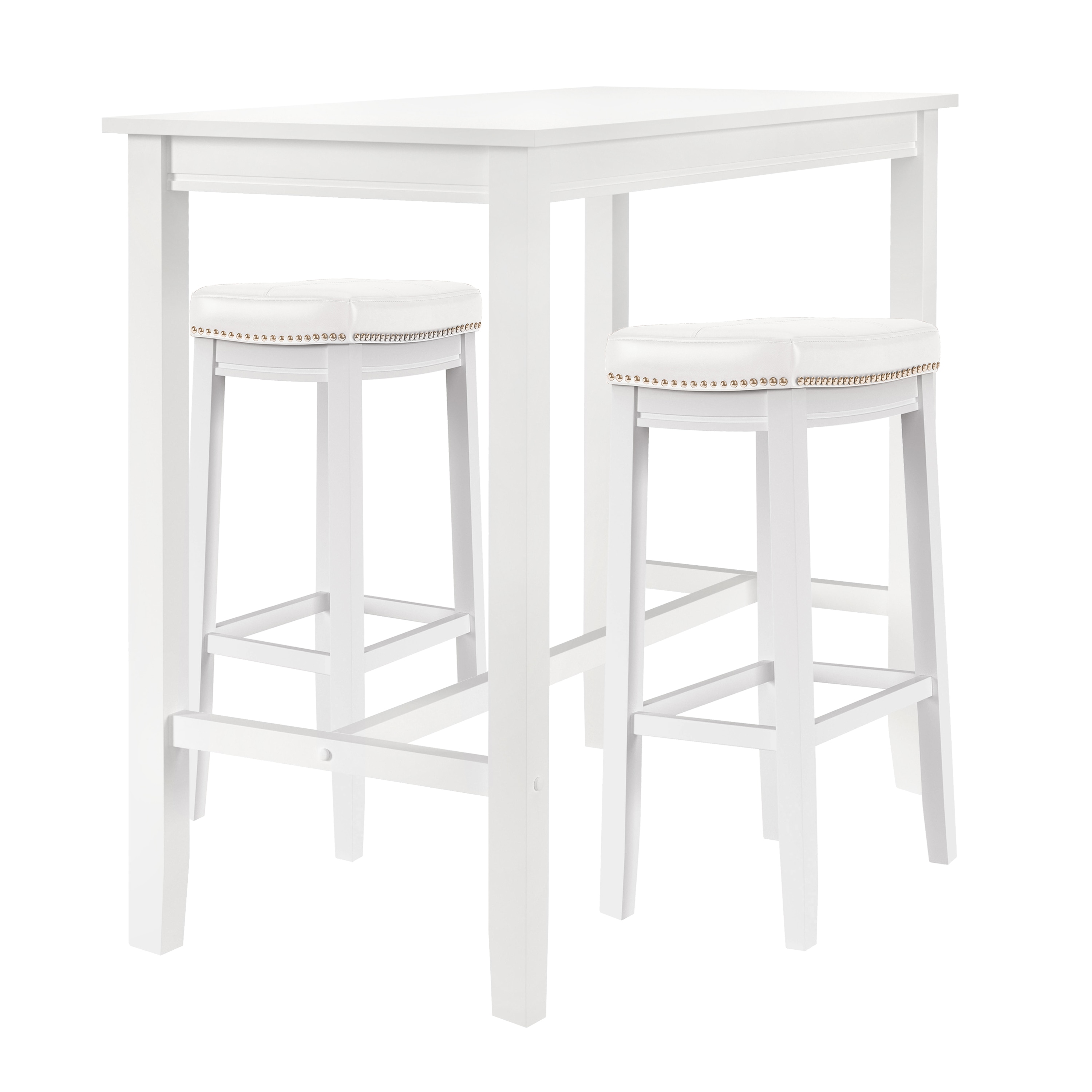 Linon LOWES2188 White Contemporary/Modern Dining Room Set with Rectangular Table ( Seats 2 )