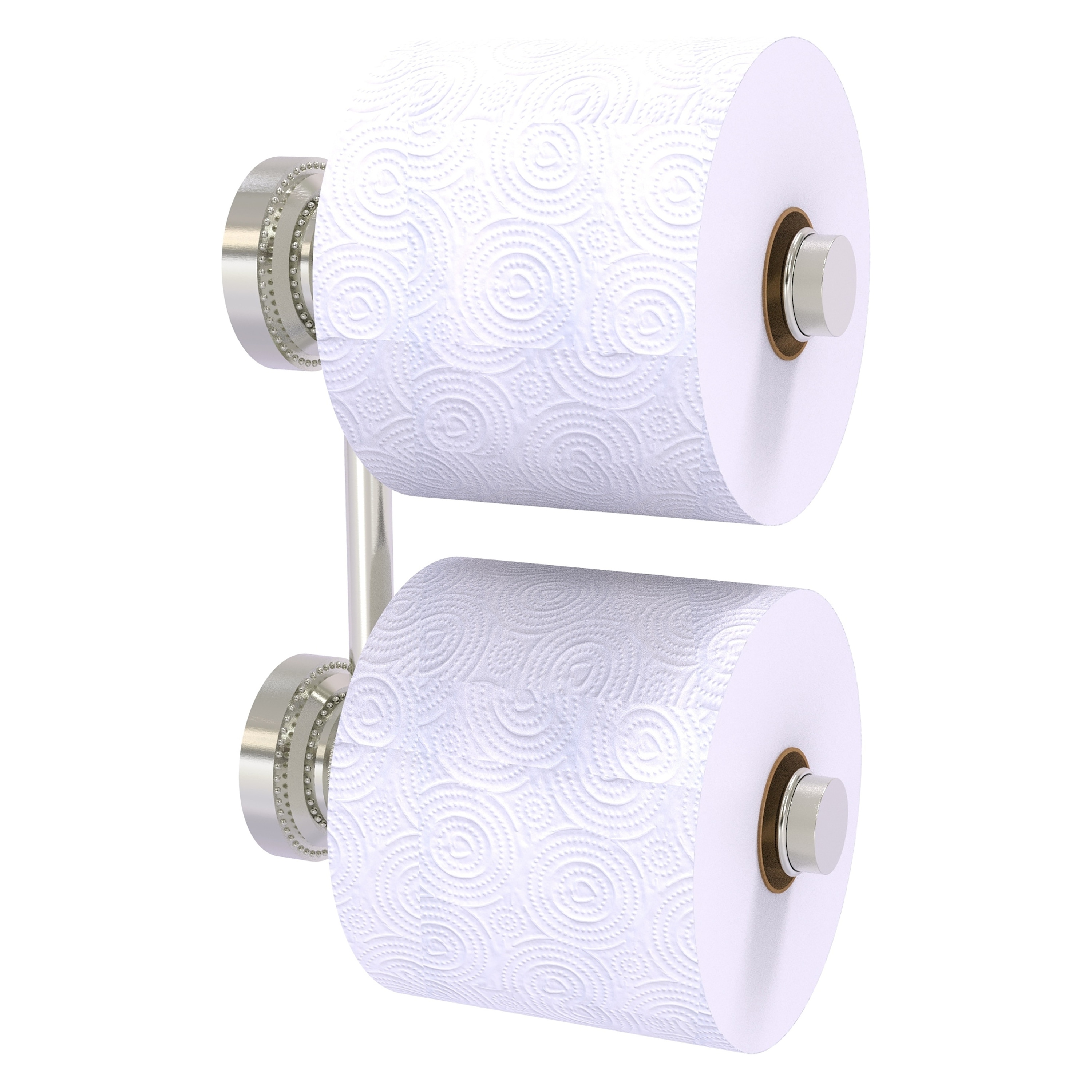 Allied Brass DT-24-RR-2-SN Dottingham Satin Nickel Wall mount Double post Toilet Paper Holder 2 -Rolls