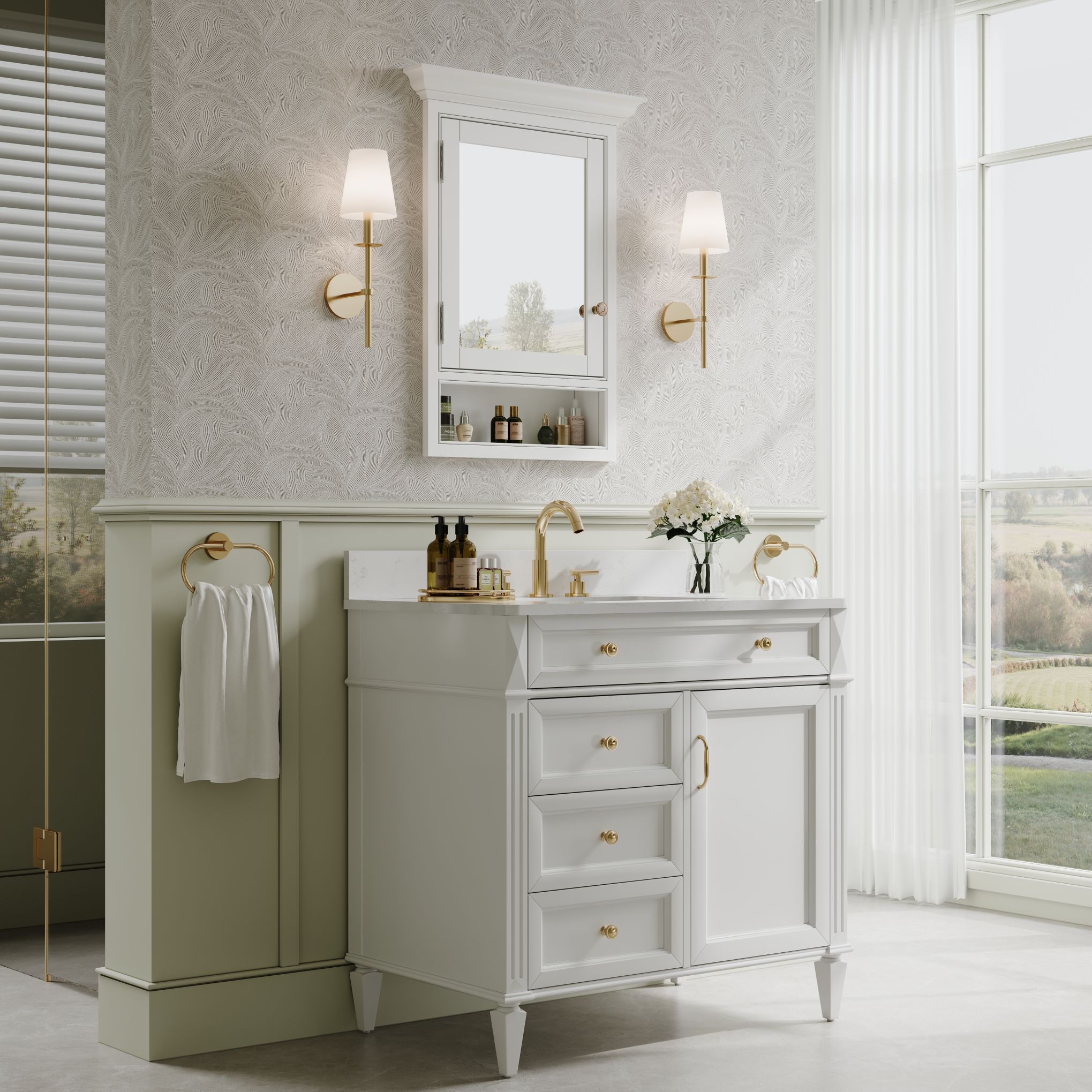 WELLFOR KA2432MCL-WT Bathroom-Medicine-Cabinets - View #2