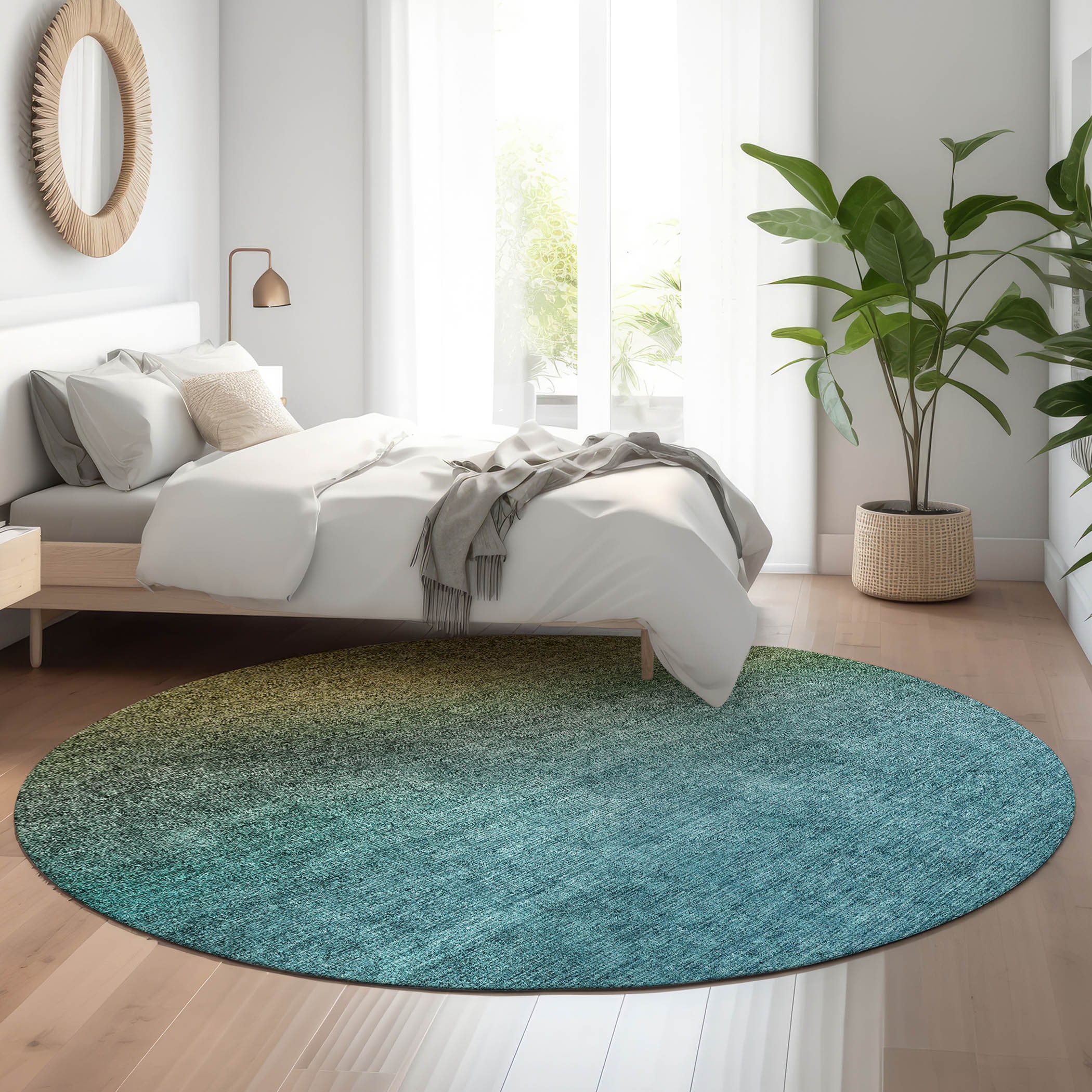 Addison Rugs AMF587BR8RO Mayfield AMF587BR 8 x 8 (ft) Loomed Polyester Brown Round Indoor Geometric Machine washable Area rug