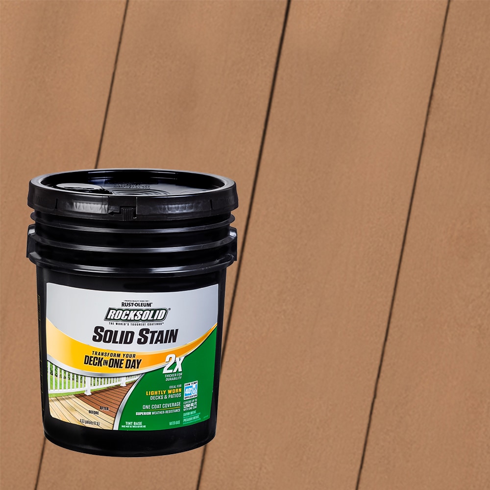 Rust-Oleum 319805T RockSolid 2X Solid Stain Pre-Tinted Cedar Solid Exterior Wood Stain and Sealer in One ( 5-gallon )