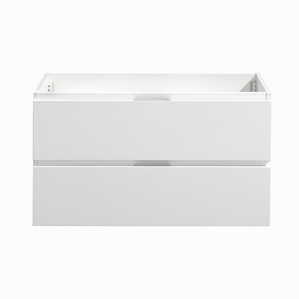 Valencia 36" Glossy White Wall Mount Single Sink Vanity Base
