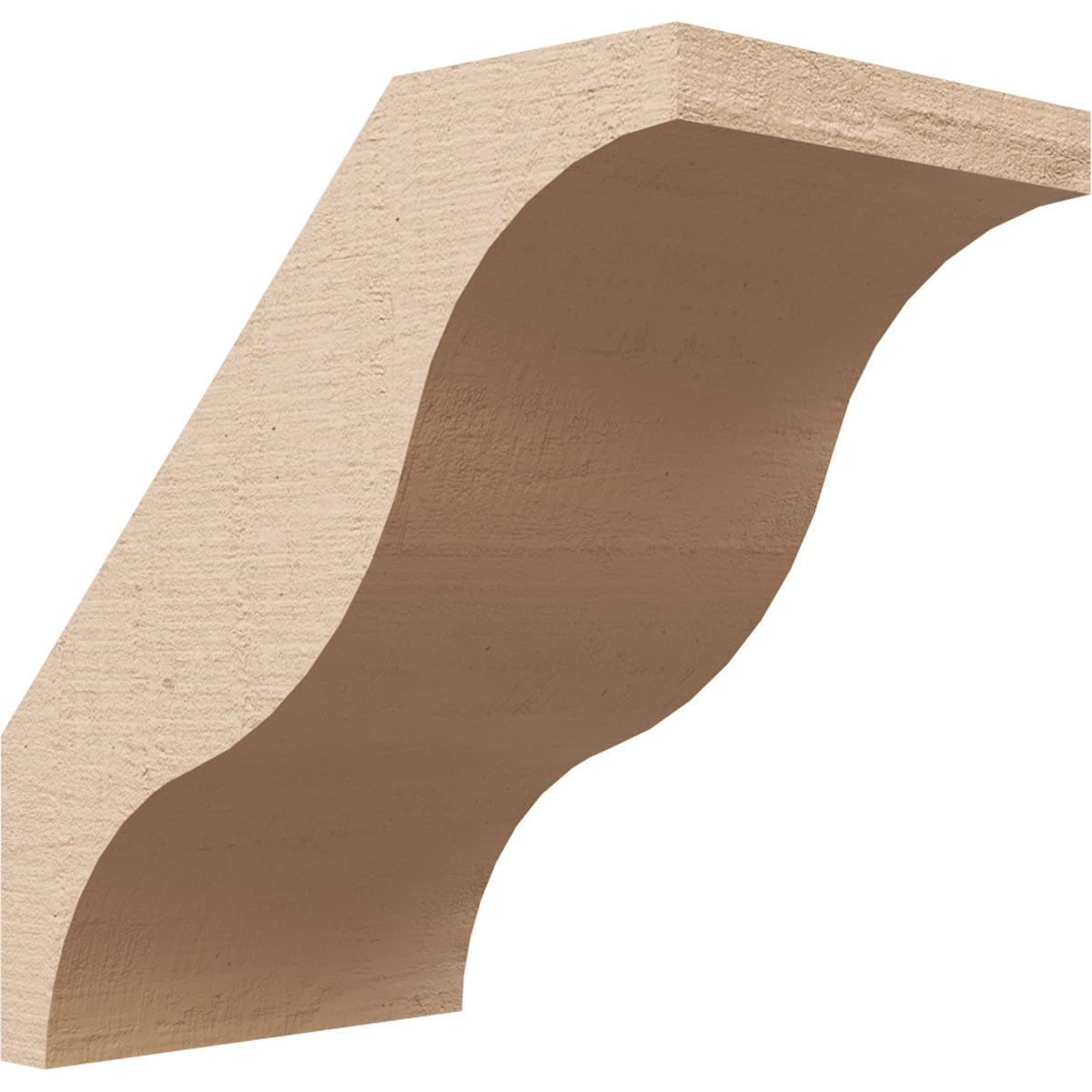 Ekena Millwork BRCUR05X08X08FSTRCPR 5-in x 8-in x 8-in Primed Urethane Funston Rough Cedar TimberThane Knee Brace