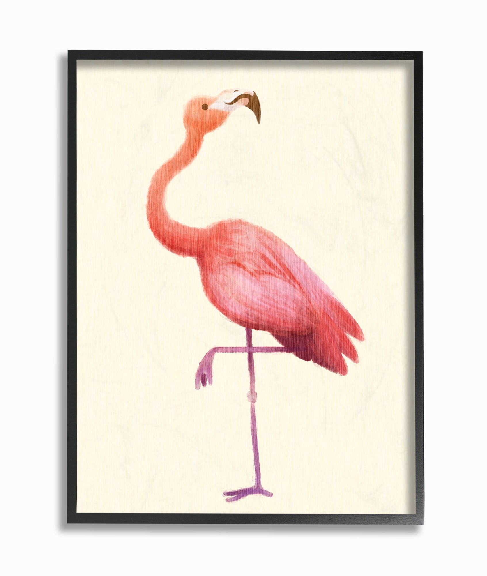 Flamingo Pose on Tan Watercolor Wall Art at Lowes.com