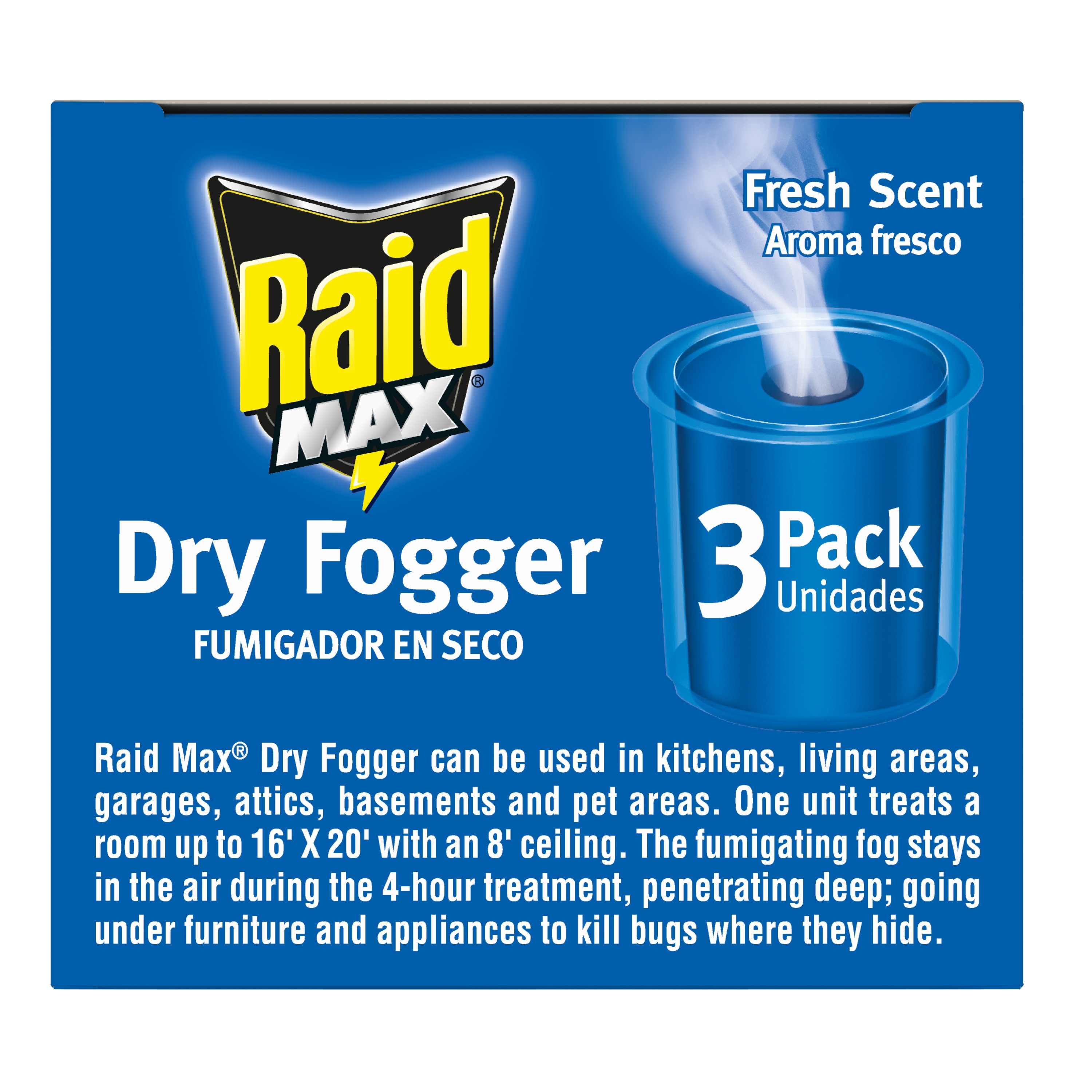 Raid Max 1.27 oz. Fresh Scent Dry Fogger (3-Pack) 306733 - The Home Depot