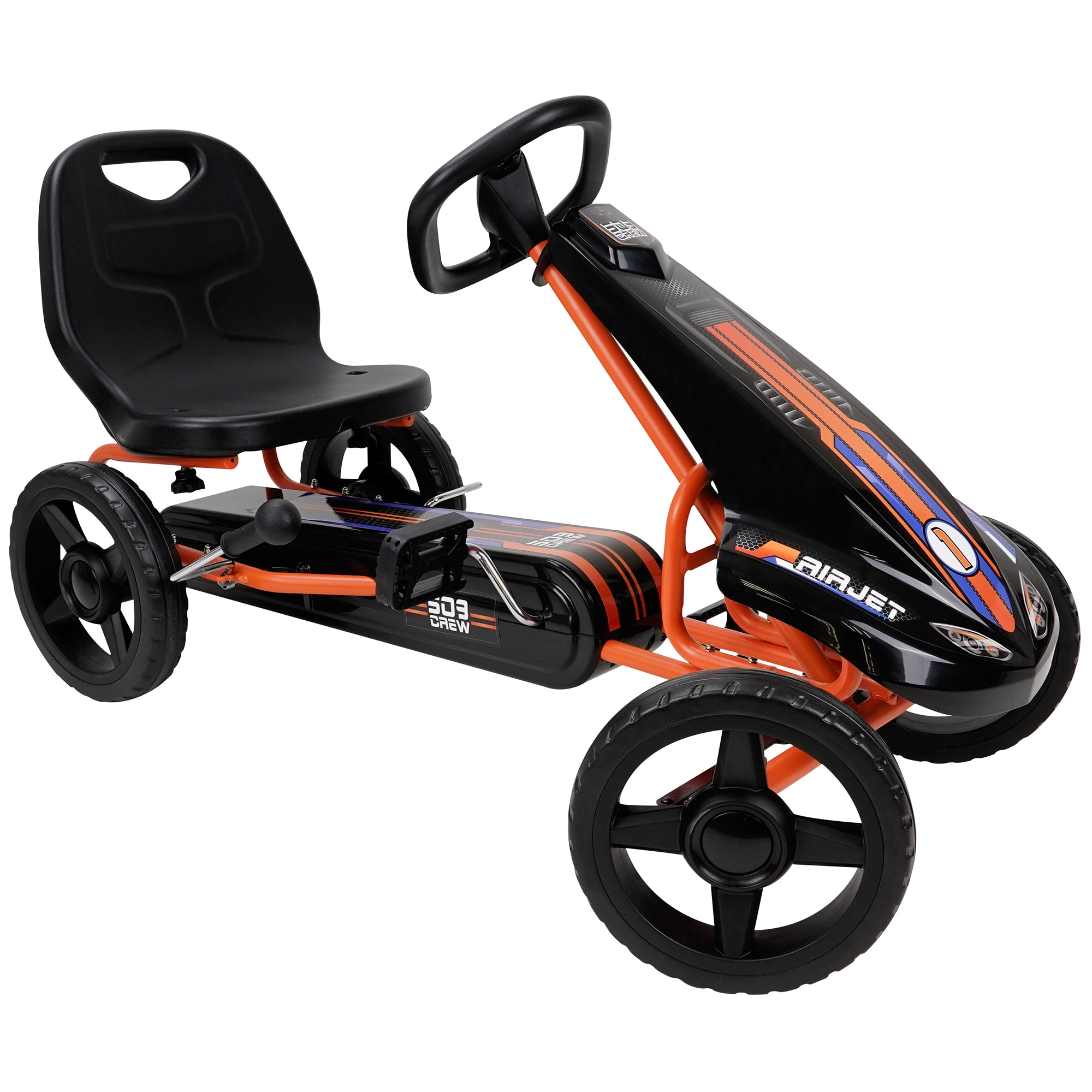 509 Crew Air Jet Pedal Go Kart with Sporty Graphics- Orange in the