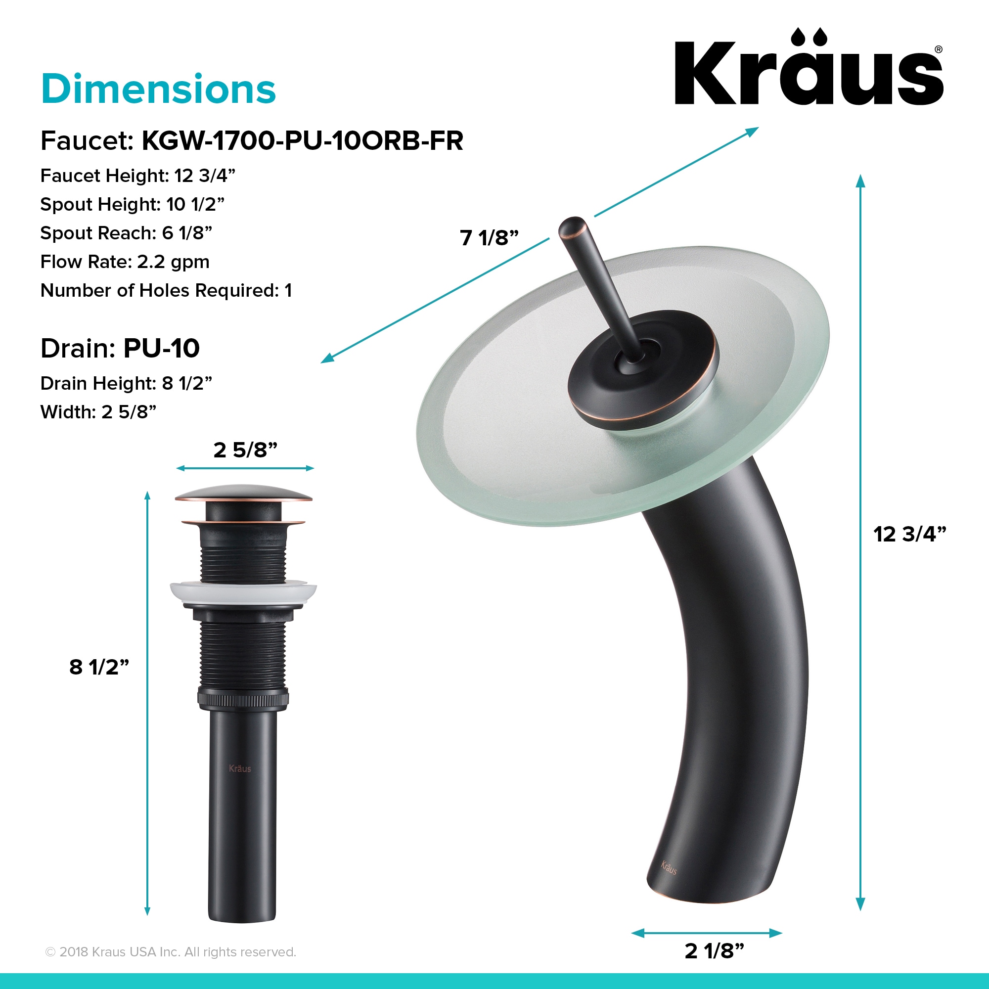 Kraus KGW-1700-PU-10ORB-FR Lavatory-Faucets - View #7