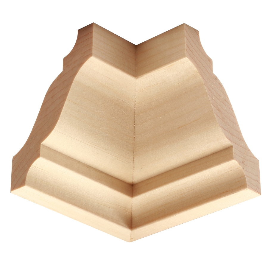 RELIABILT F49P RV PINE 3-7/8-in x 5/8-in Interior Unfinished Colonial F49P Inside corner Crown Moulding Block