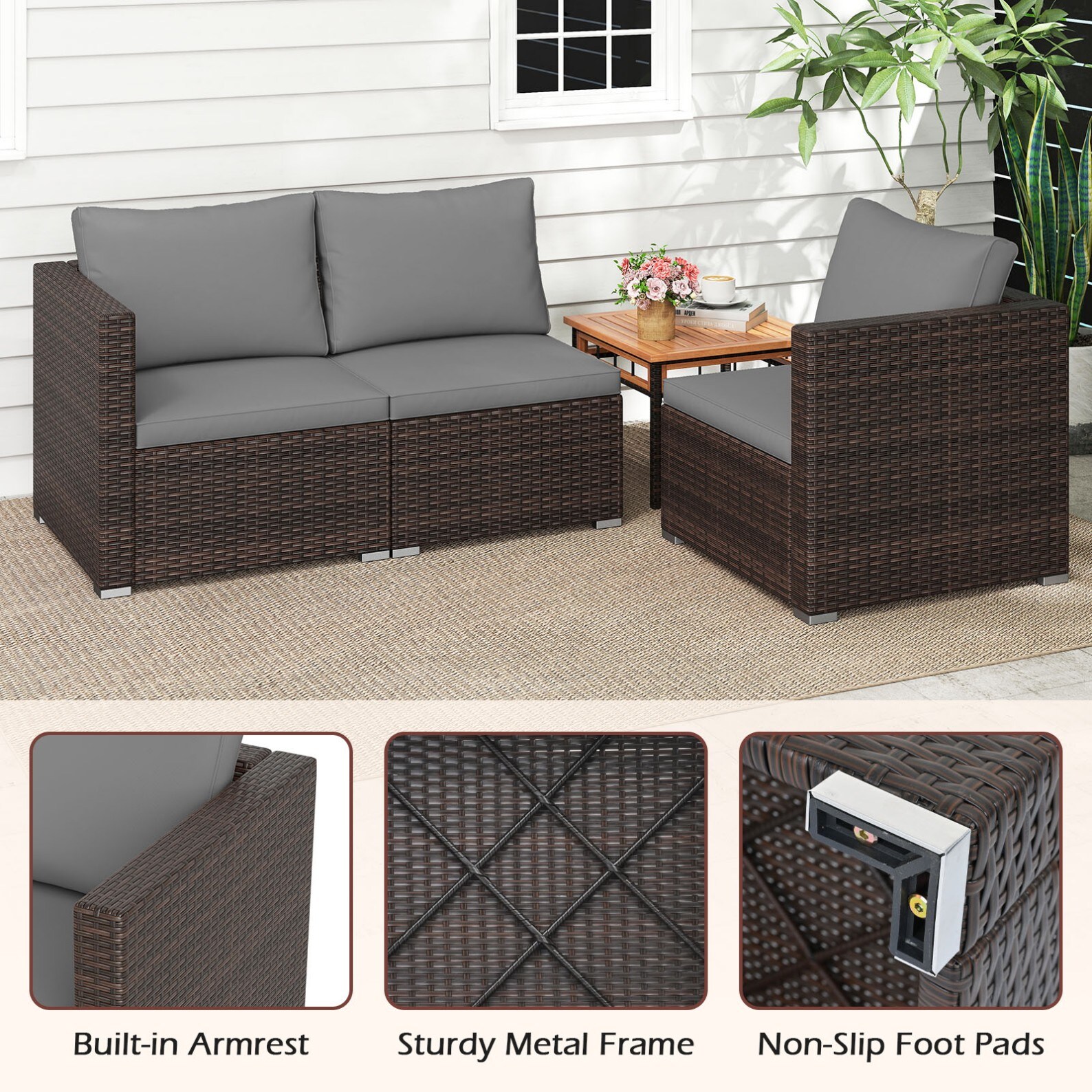 Poinic CWJ74944GR Patio-Sofas-Daybeds - View #4
