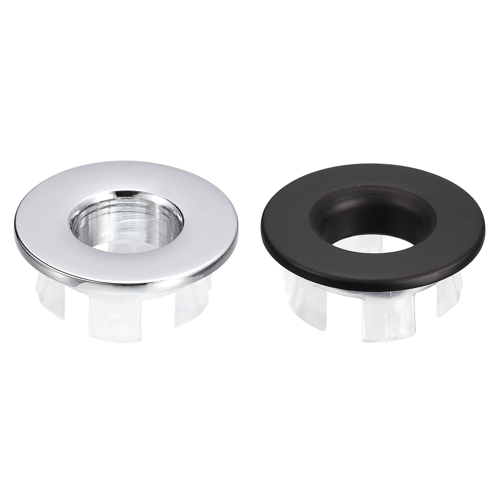 Unique Bargains - 2pcs Sink Trim Overflow Cover Sink Overflow Rings Bathroom Kitchen Basin Drain ...