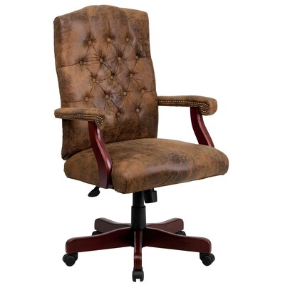 Flash Furniture Er Brown Microfiber, Brown Leather Office Chairs South Africa