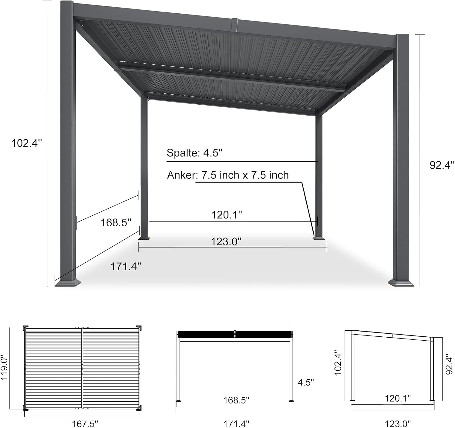 PURPLE LEAF LS05KSPRGXD-GY1014 Pergolas-2 - View #2