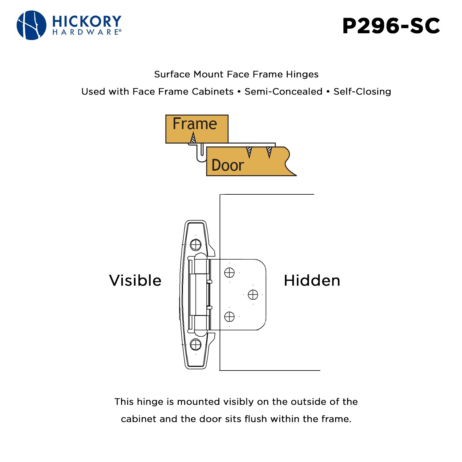 Hickory Hardware P296-SC-25B Cabinet-Hinges - View #6