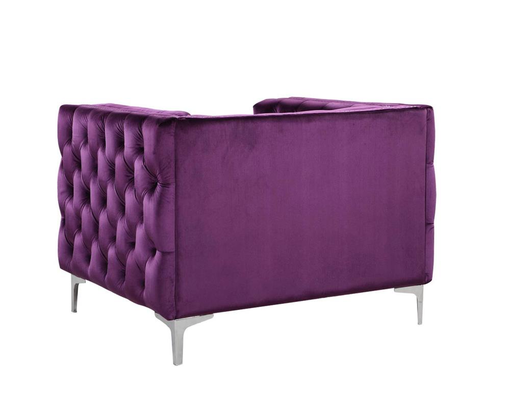 Chic Home Design Da Vinci Modern Purple Velvet Club Chair in the Chairs ...