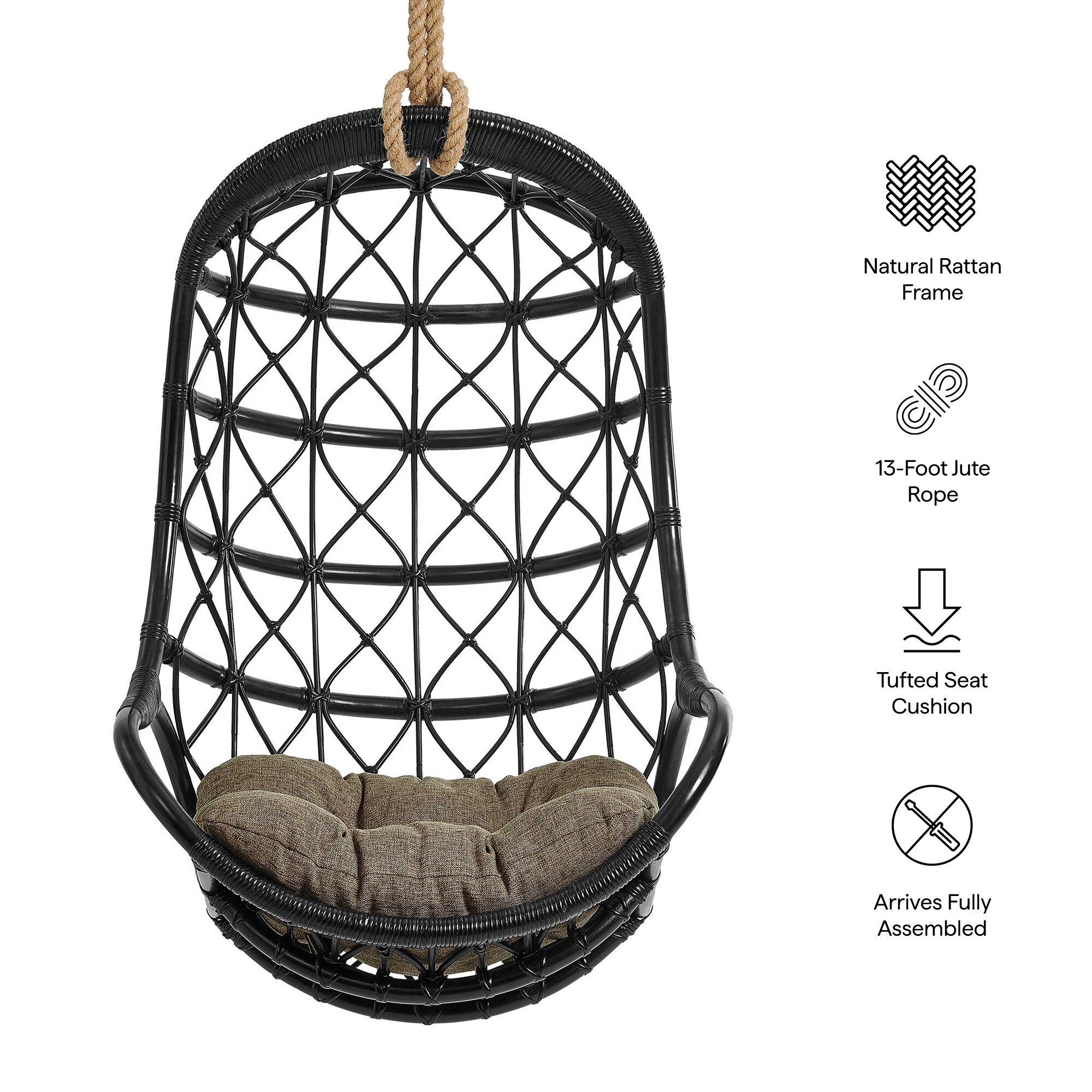 Modway EEI-7902-BLK-TAN Swing-Gliders - View #2
