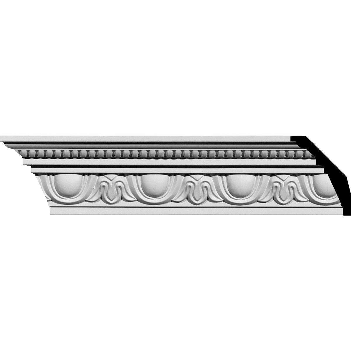 Ekena Millwork 686902 Edinburgh 4-in x 7-ft 10-1/2-in Primed Urethane Crown Moulding 12 -Pack