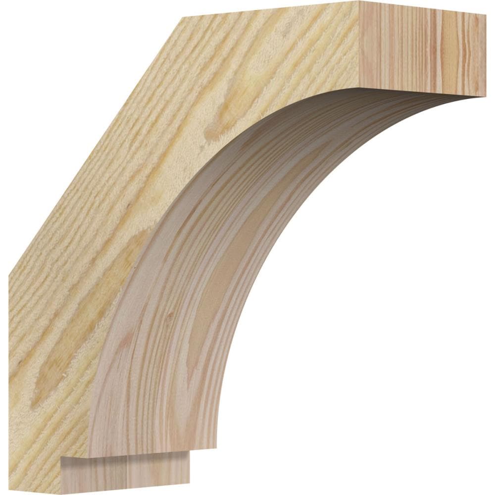 Ekena Millwork BRC04X10X10IMP00RDF 4-in x 10-in x 10-in Douglas Fir Unfinished Wood Imperial Rough Sawn Knee Brace