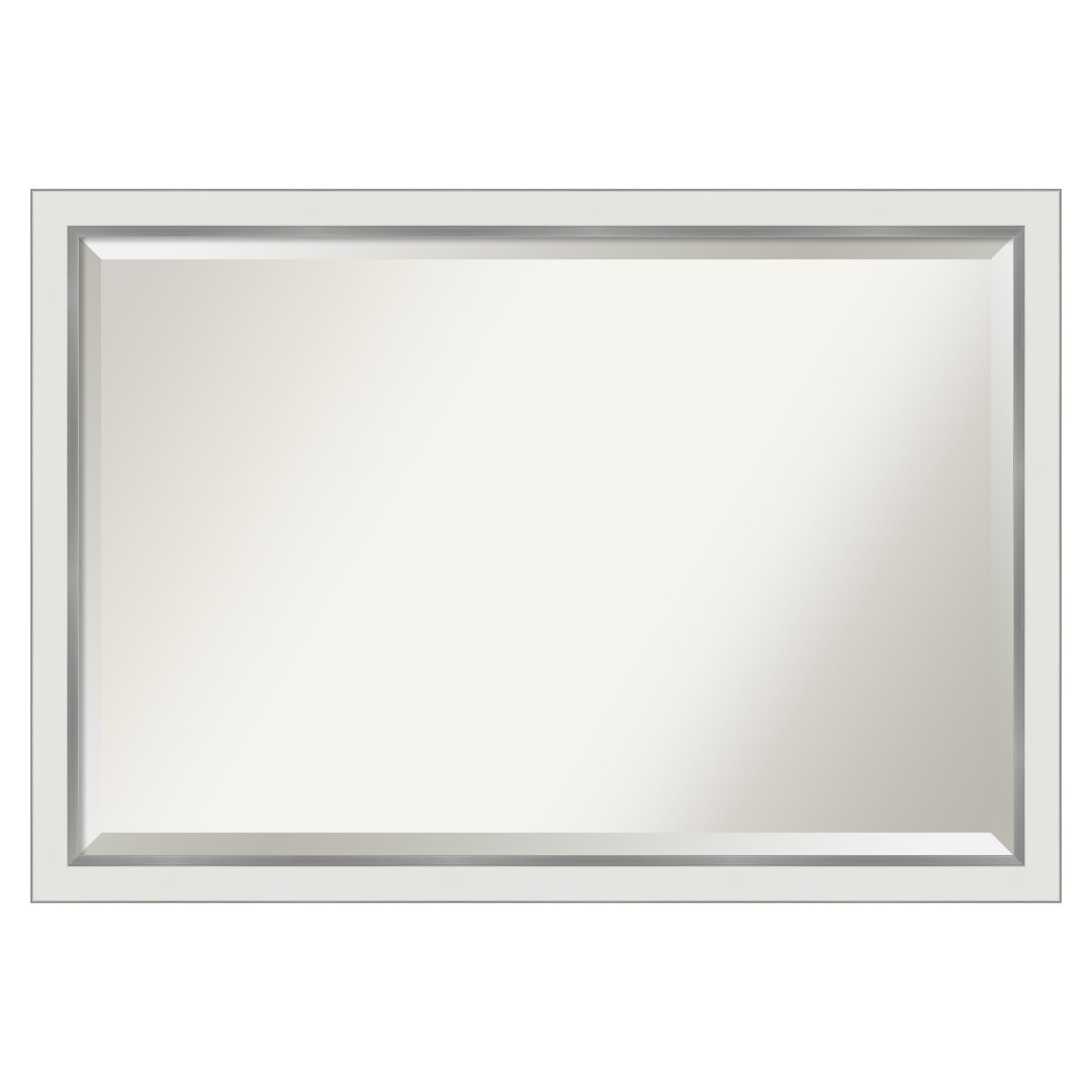 Amanti Art DSW4593644 Eva 39-Inches x 27-Inches Framed Rectangle Bathroom Vanity Mirror ( Satin Silver,White )