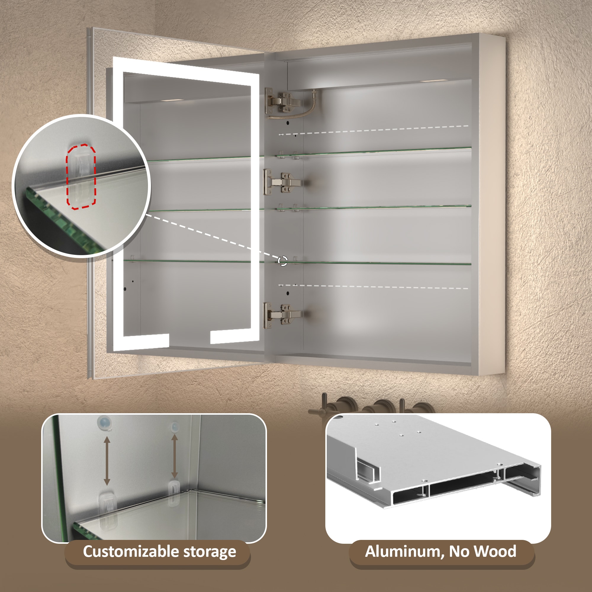 ExBrite DHMC2430V3L Bathroom-Medicine-Cabinets - View #10