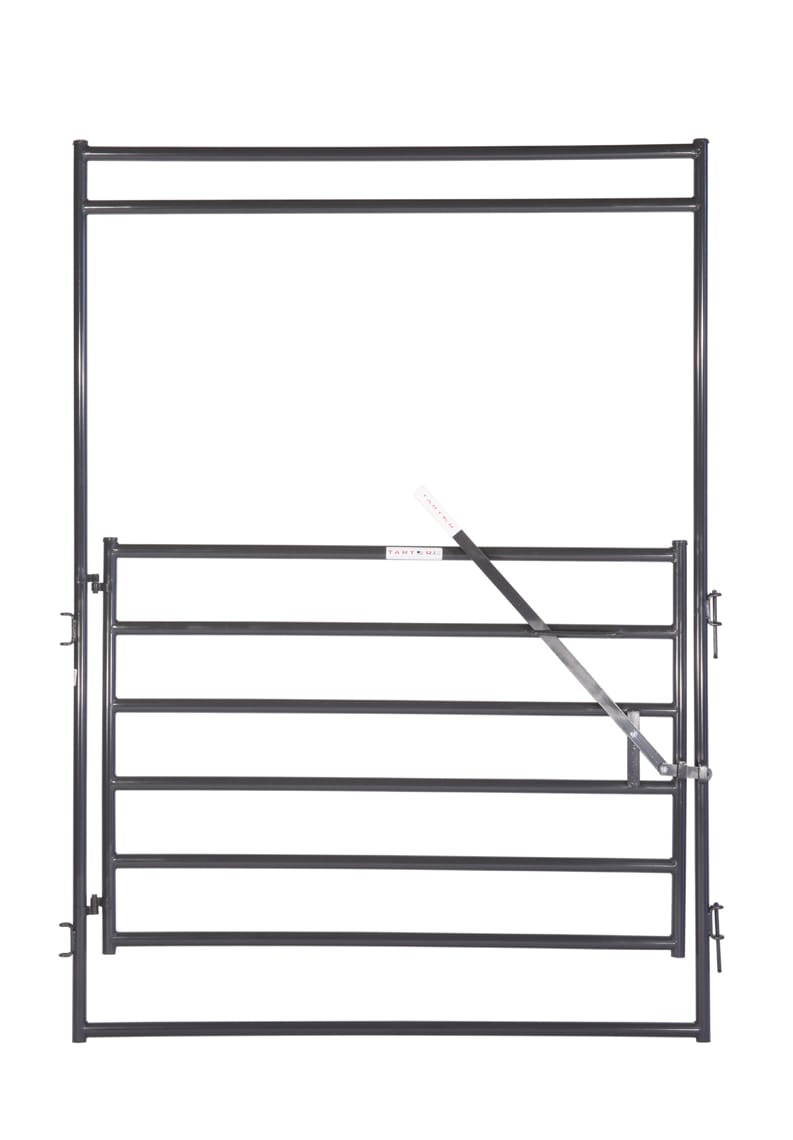 Tarter HWT56 9-ft H x 6-ft W Gray powder over e-coat Steel Farm Walk-thru Fence gate