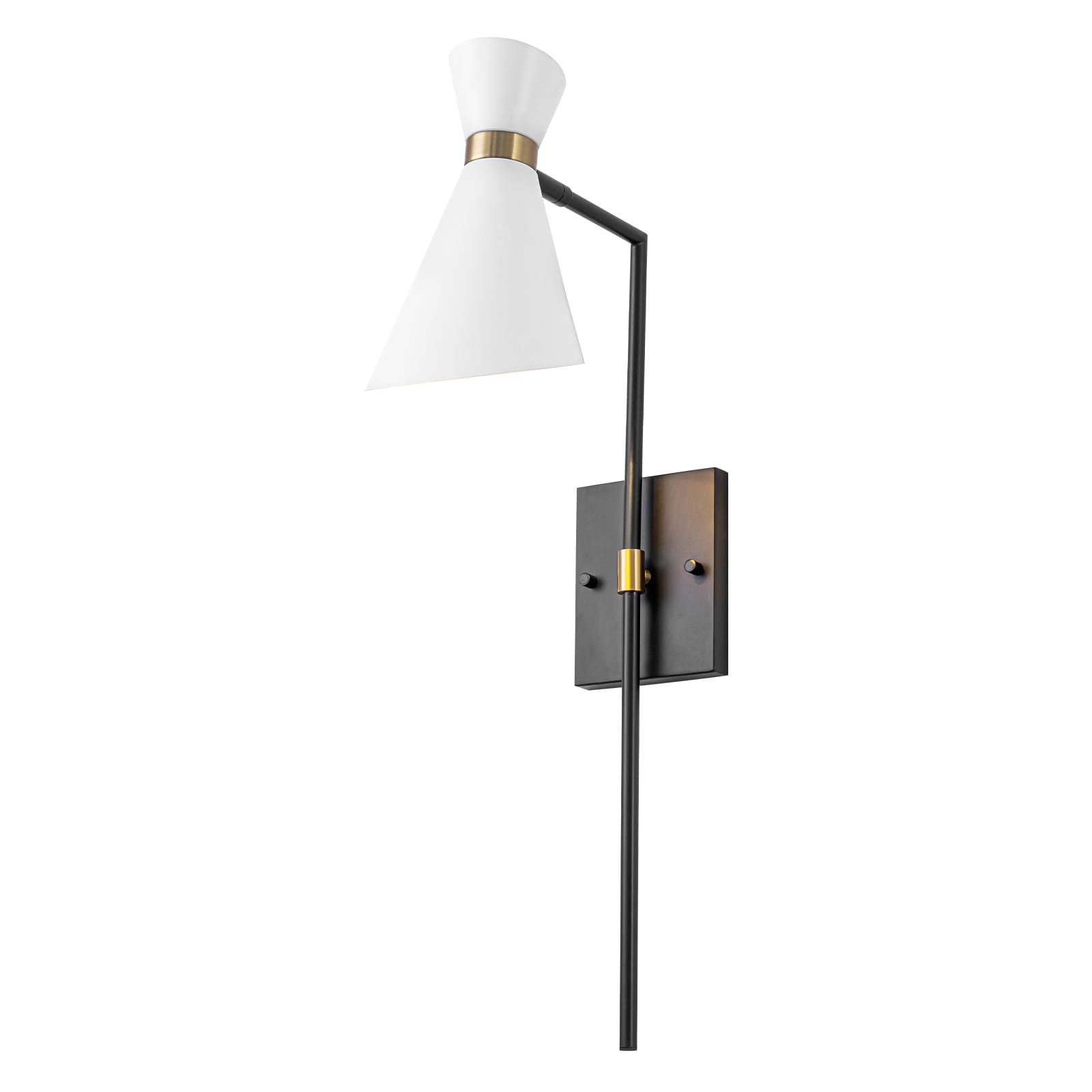 MENCOLULU White Cone Metal Shade Wall Lighting 5.71-in W 1 -Light Black Transitional Wall Sconce