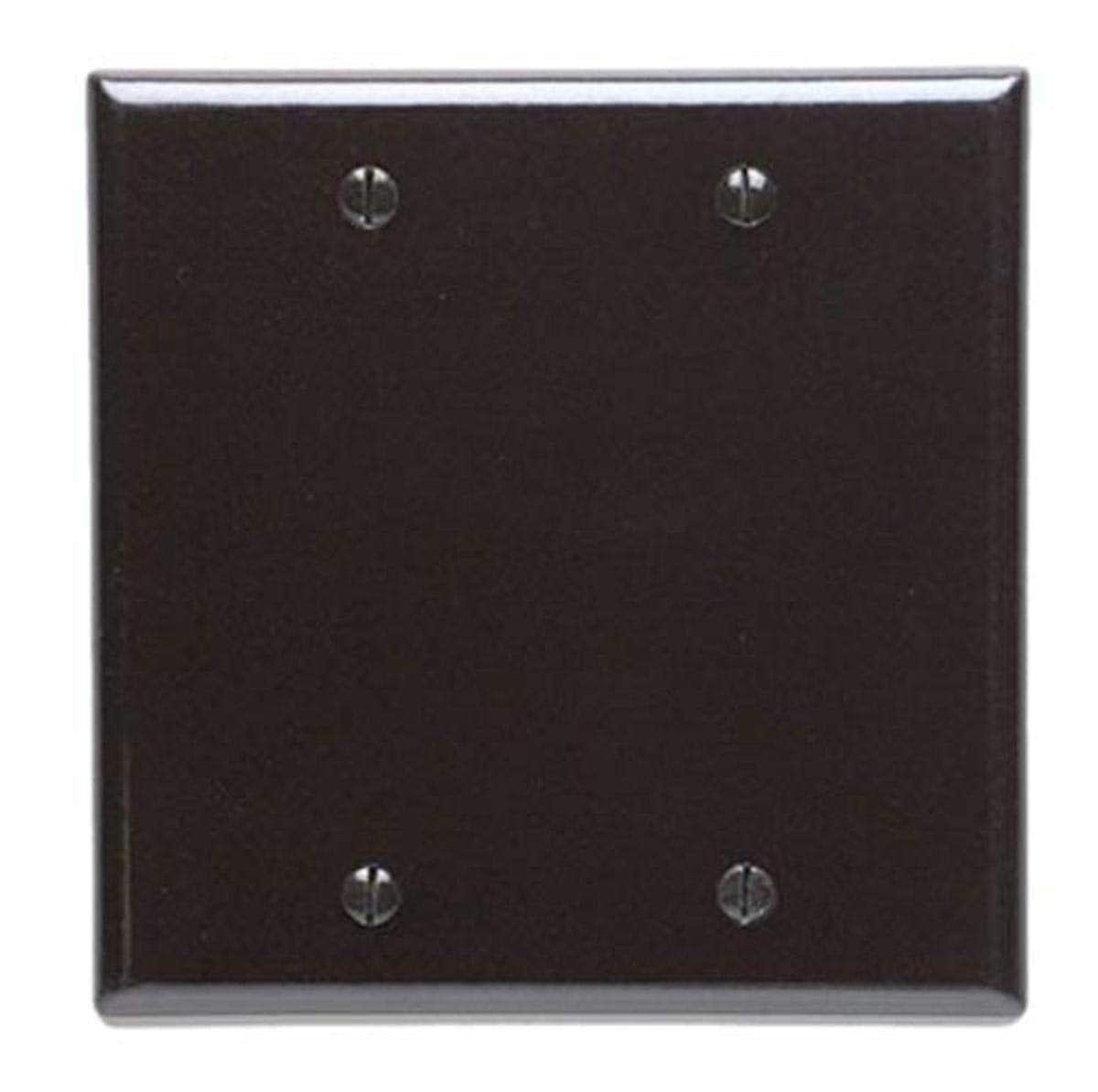 Leviton  Brown 2Gang Blank Wallplate Standard Size Durable Thermoset Design