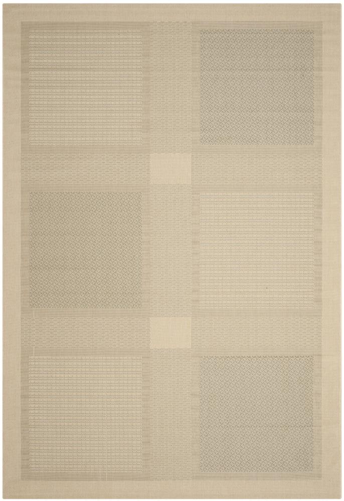Safavieh CY1928-1E01-8 Courtyard Checkmate 8 x 11 (ft) Loomed Polypropylene Natural/Olive Rectangular Indoor/Outdoor Geometric Coastal Area rug