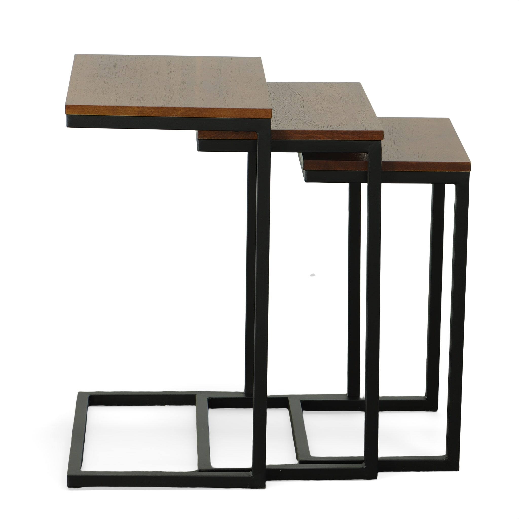 Carolina Cottage WSS-2016CHETBK Addison nesting tables 3 -Piece Rustic Chestnut Asian hardwood Accent Table Set