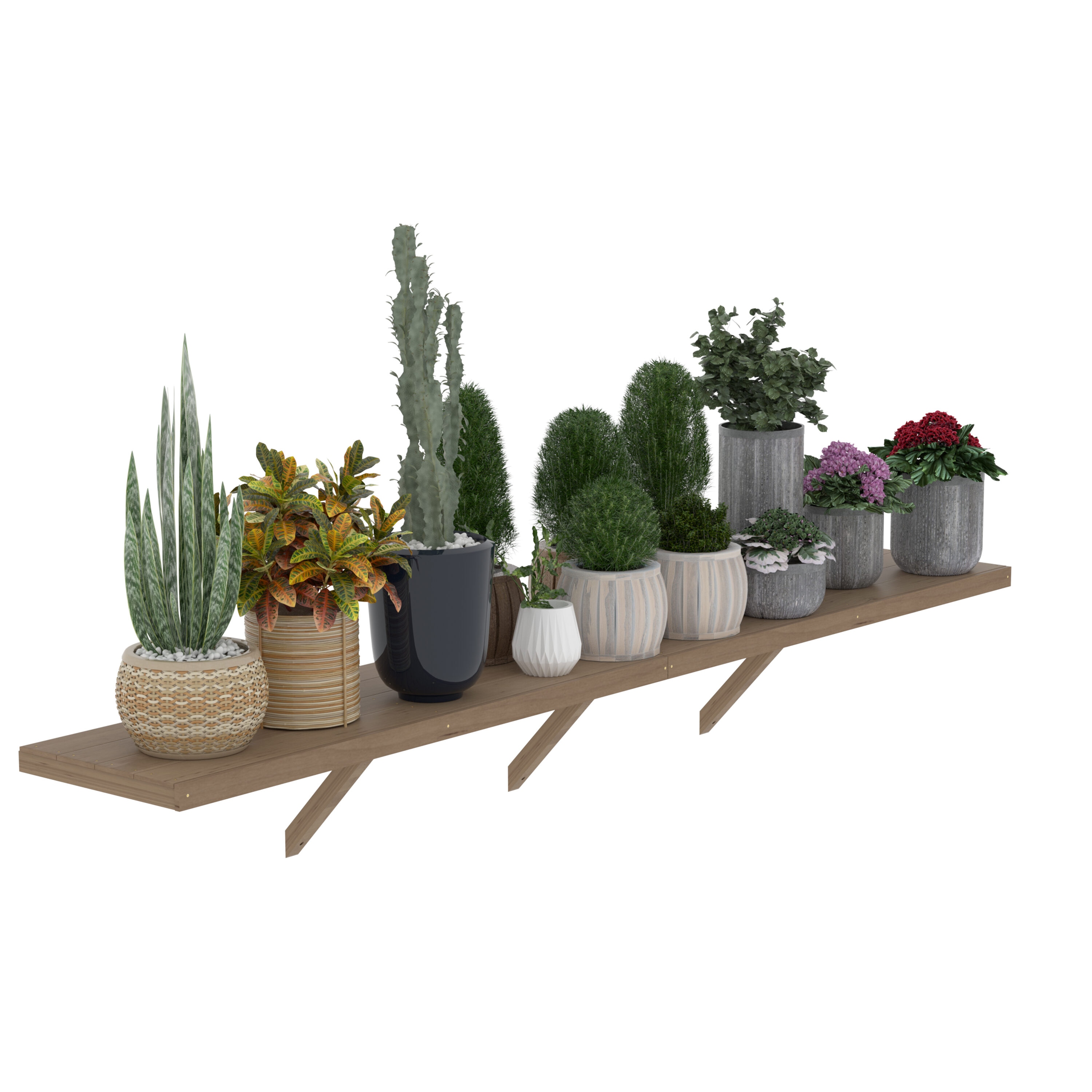 VEIKOUS PG0101-36BN-2 Greenhouse shelf Cedar Shelf