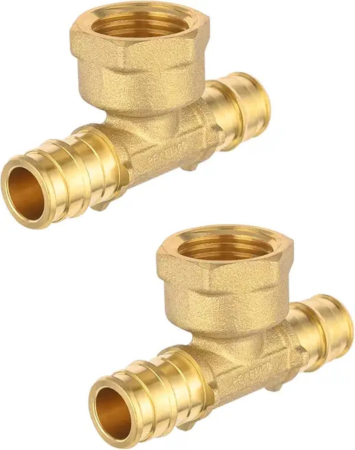 EFIELD  2-Pack Expansion Brass Fittings 1/2 inch Pex X 1/2 inch Female NPT Adapter Tee ASTM F1960