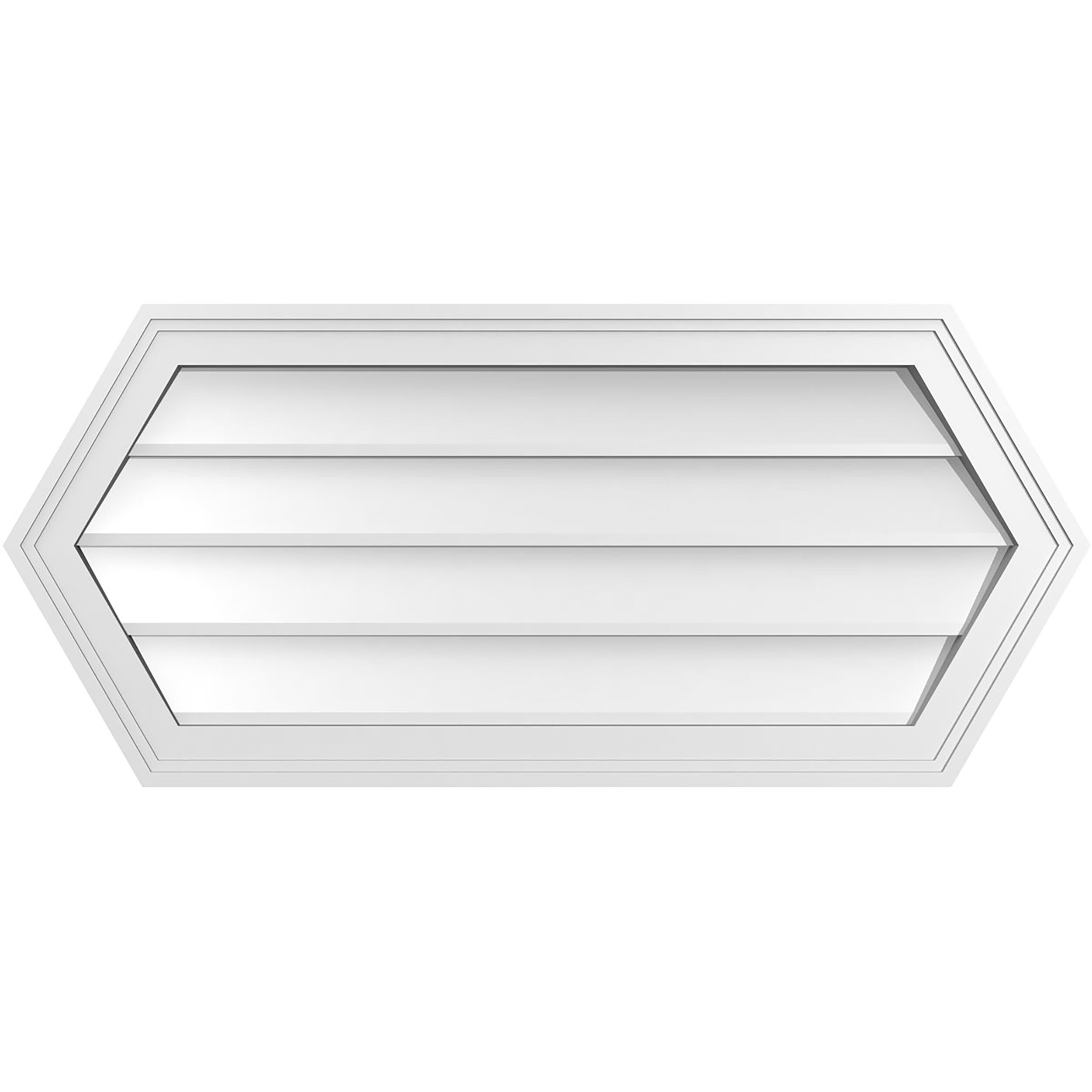 Ekena Millwork GVPHP36X1602SN 36-Inches x 16-Inches Off-white Peaked PVC Gable Louver Vent