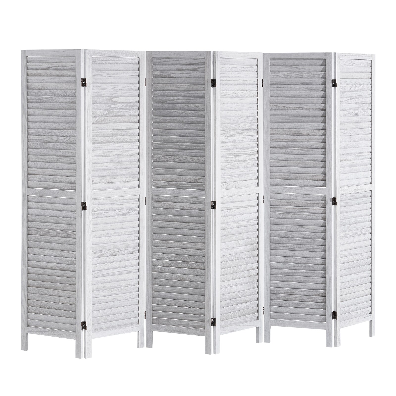 VEVOR Wood Room Divider 6 Panel Wood Folding Privacy Screen 66.9 Inches Tall Indoor Louvered Wooden Partition Portable Decoration Screen for Room Separation Home Office Restaurant and Bedroom