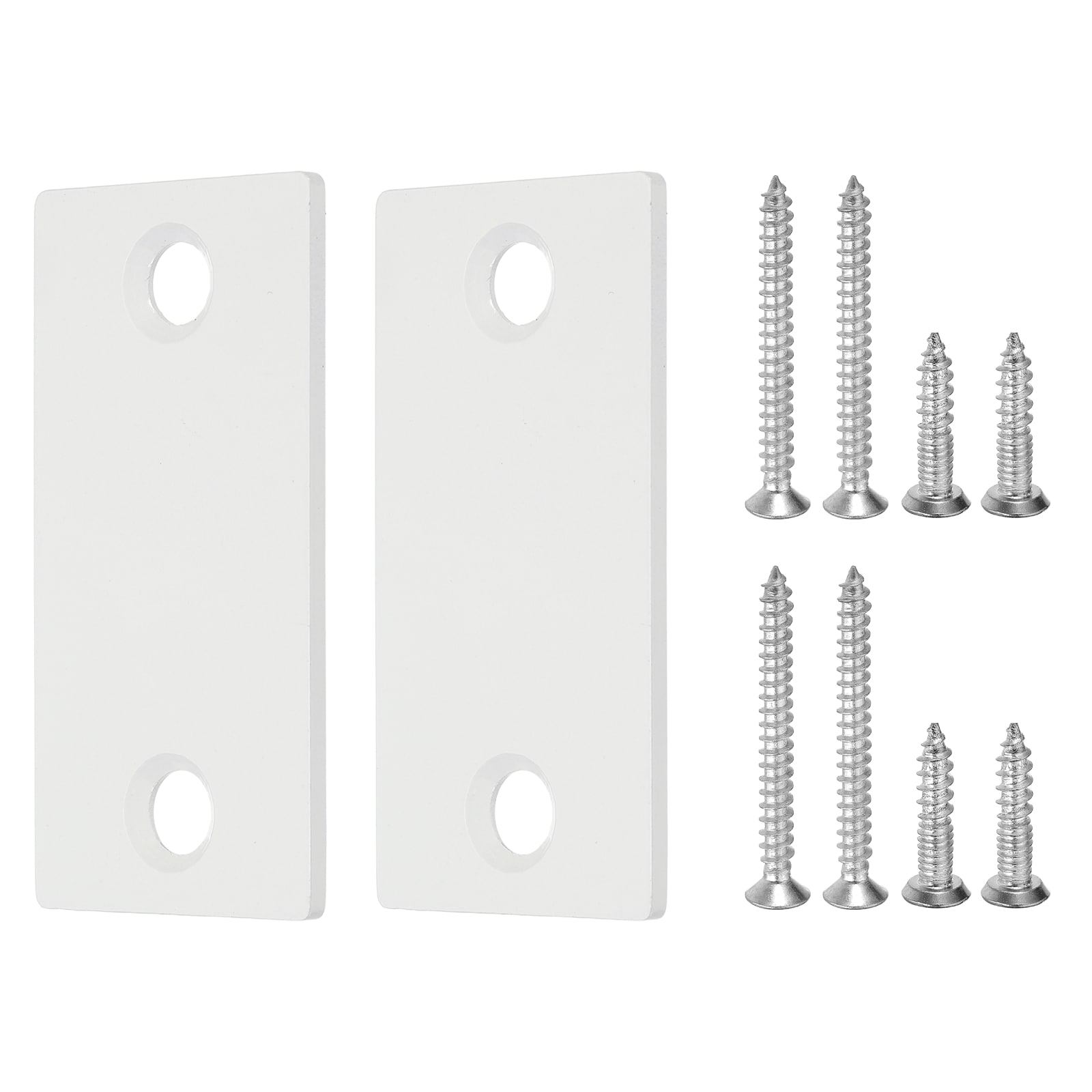 PATIKIL 2pcs Door Edge Hole Filler Plate 2-1/4 Inch x 1-1/8 Inch Stainless Steel Right Angle Deadbolt Cover Plate for Exterior Door Lock White