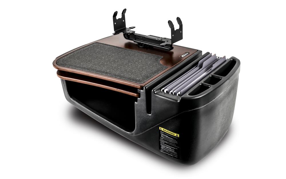 Mahogany Finish with Printer Stand and Built-in Power Inverter AutoExec AUE12059 GripMaster Car Desk 