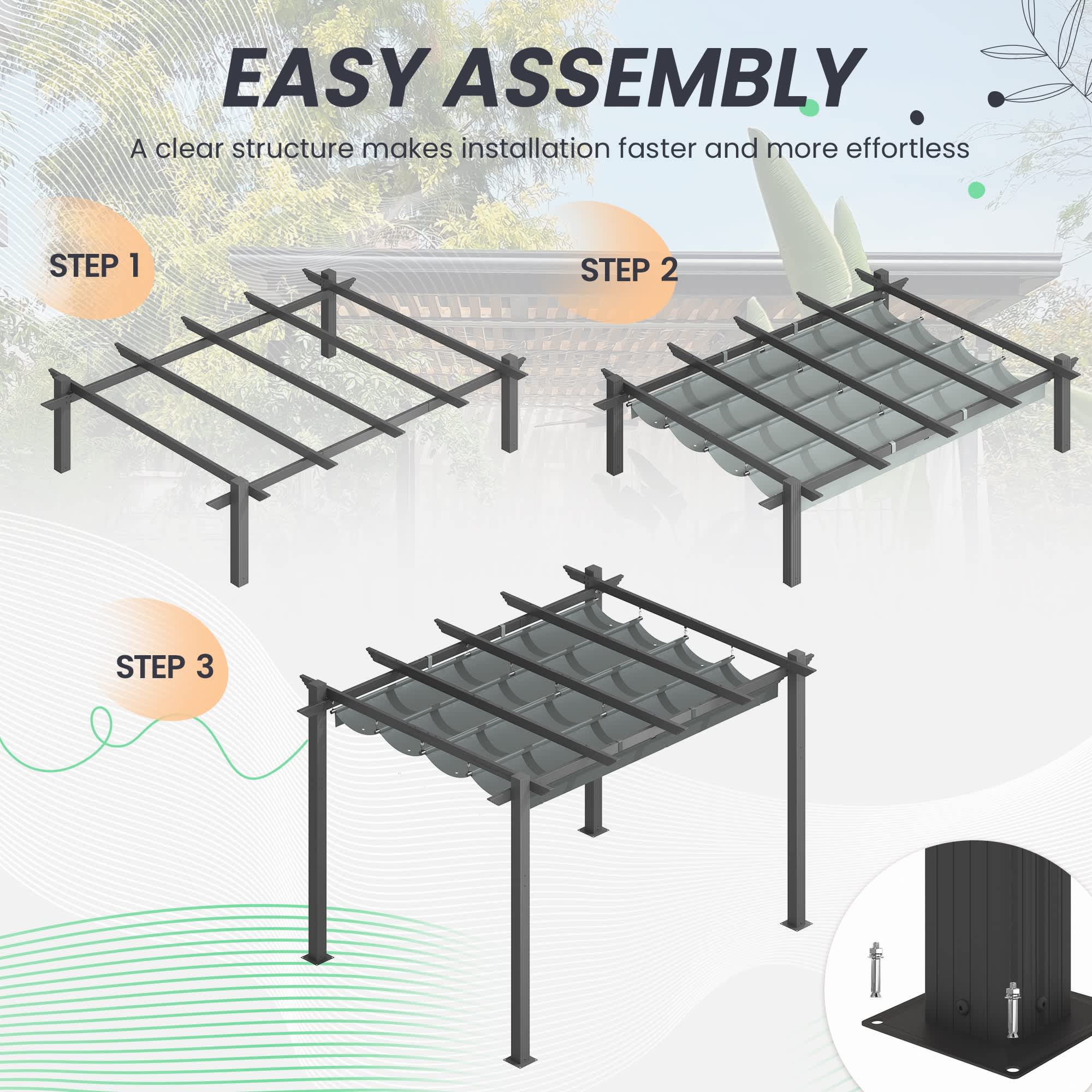 U-HOMY KY-257GY-OT Pergolas-2 - View #8