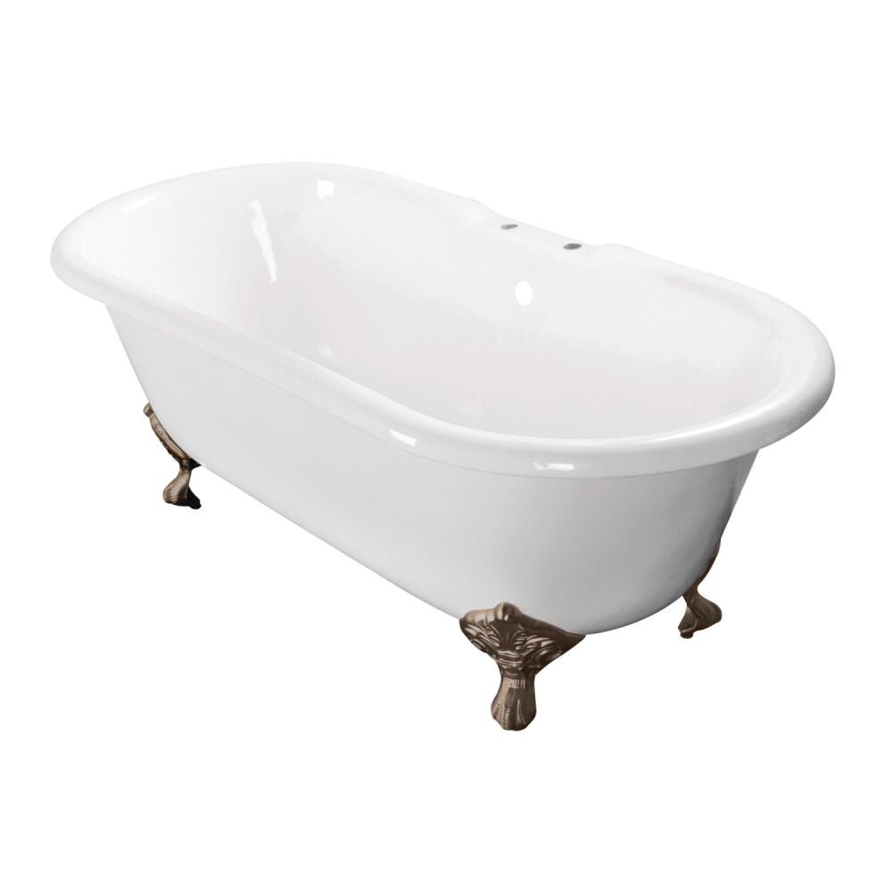 Center Drain Clawfoot Soaking Bathtub, Value Of Cast Iron Bathtub
