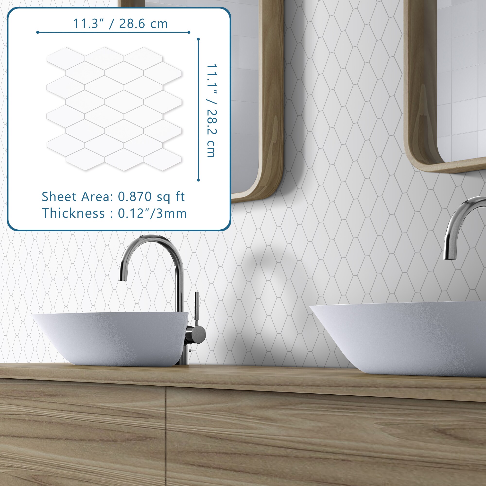 SUNWINGS FHEX-WHI-10 Ceramic-Tile - View #7