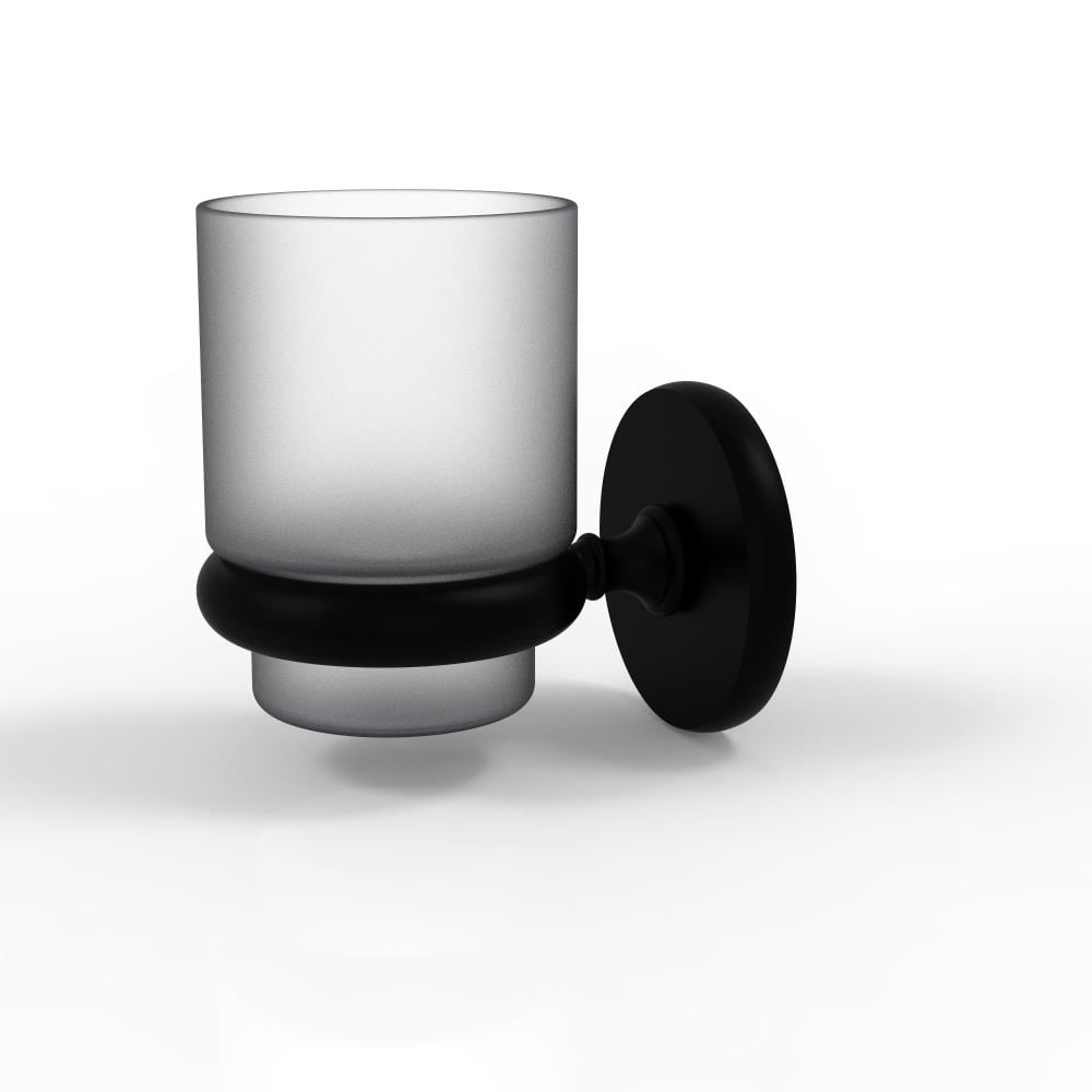 Allied Brass P1066-BKM Prestige Skyline Matte Black Brass Tumbler and toothbrush holder