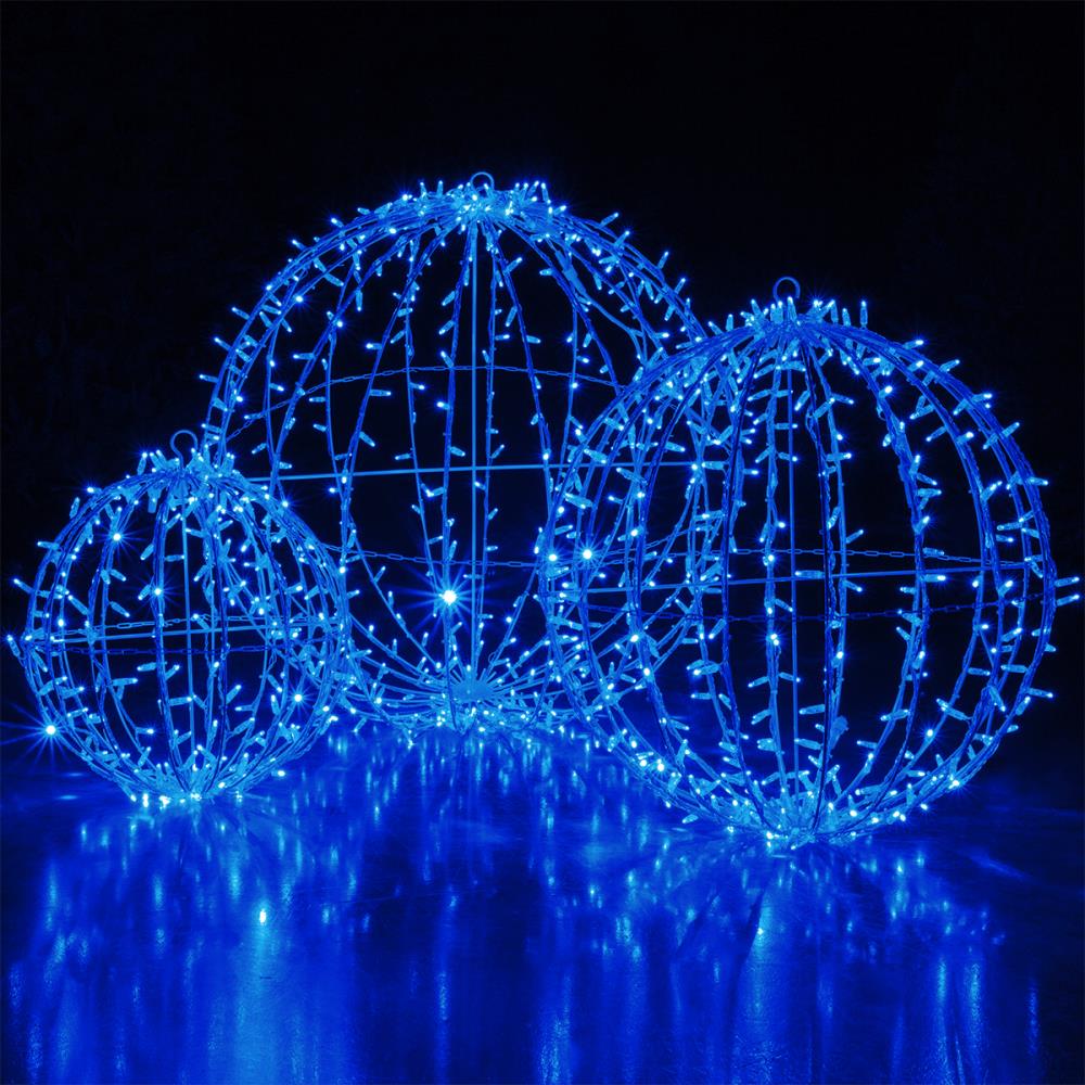 Garden. League Power 7.5 Inch Blue Sphere Light for Indoor Outdoor Party Wedding UL Certified 100 LED Hanging Lights Set Christmas 