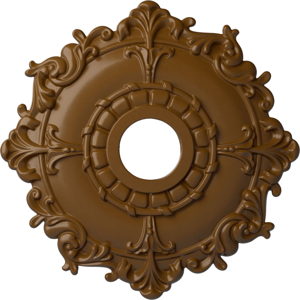 Ekena Millwork CM18RLSTF Riley 18-in W x 18-in L Painted Smokey Topaz Polyurethane Whole Ceiling Medallion