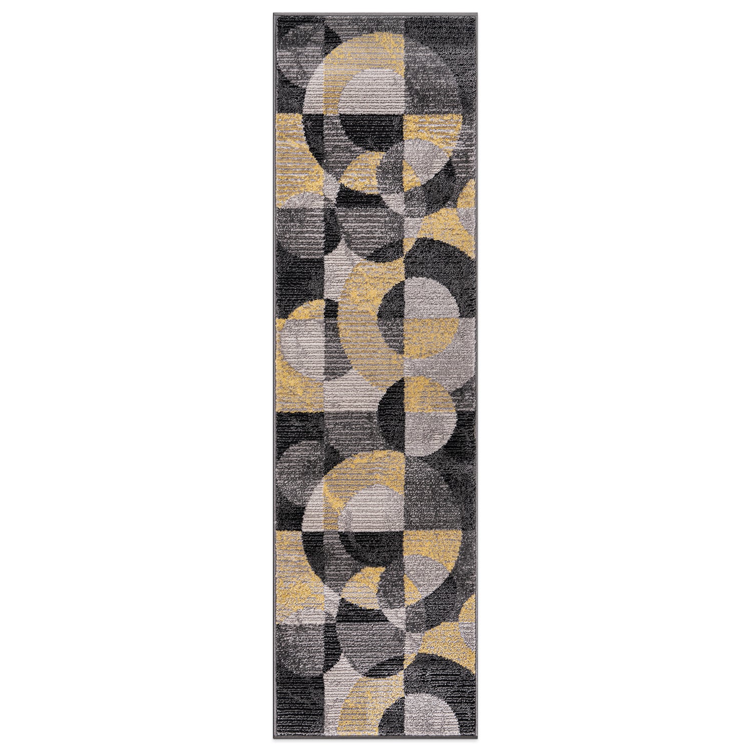 World Rug Gallery 397YELLOW2X7 2 x 7 (ft) Loomed Polypropylene Yellow Rectangular Indoor Geometric Global Runner rug