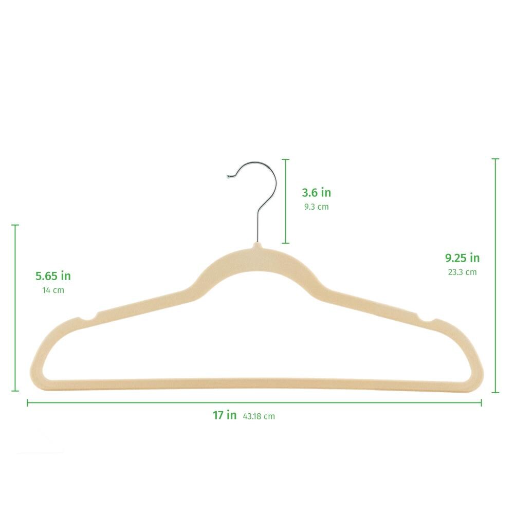 OSTO Non-Slip Velvet Hangers Suit Hangers 100-Pack Ultra Thin Space Saving  360 Degree Swivel Hook, Ivory at