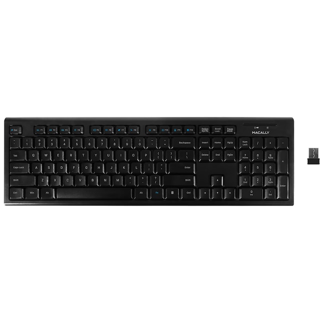 Duke vægt Antagelse Macally Macally 2.4G Wireless Keyboard for PC Computer, Desktop, Laptop,  Surface Pro, Smart TV - Ultra Slim Full Size Keyboard with Numeric Keypad -  Compatible with Windows 10/8/7/Vista/XP, etc in the Computers