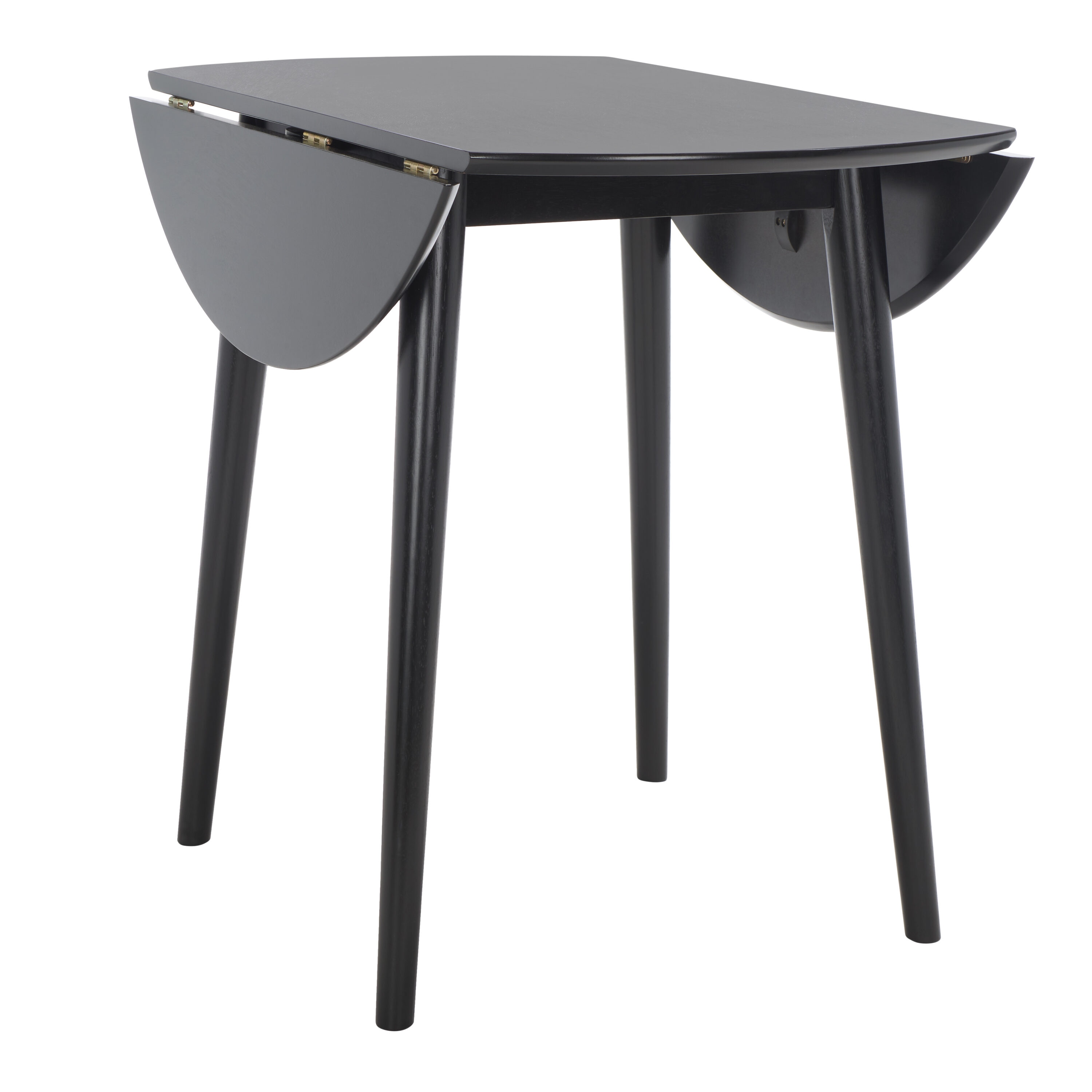 Lovell 35" Black Wood Folding Round Dining Table