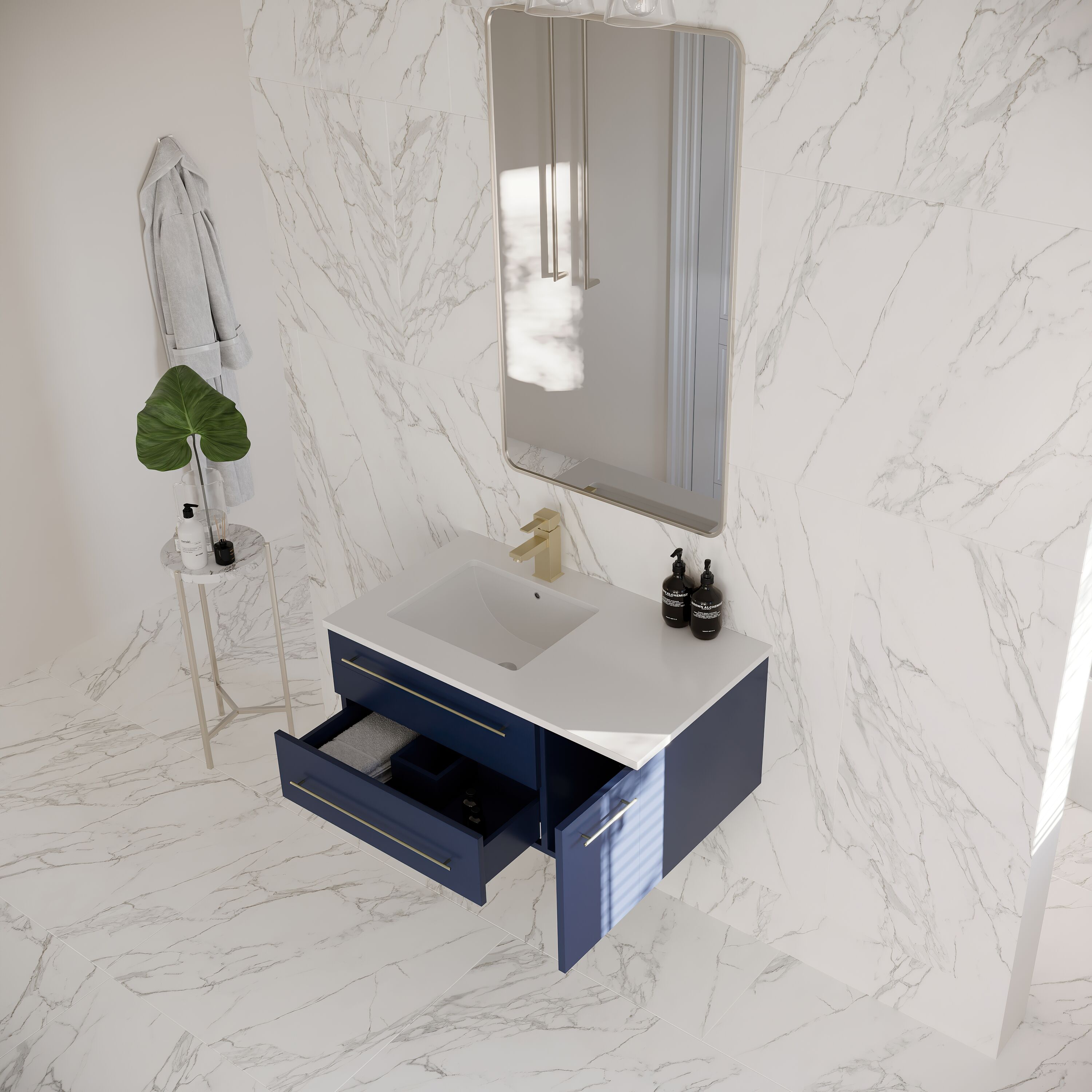 Fresca FCB6136RBL-UNS-LCWHU Bath-Vanity-Combo - View #3